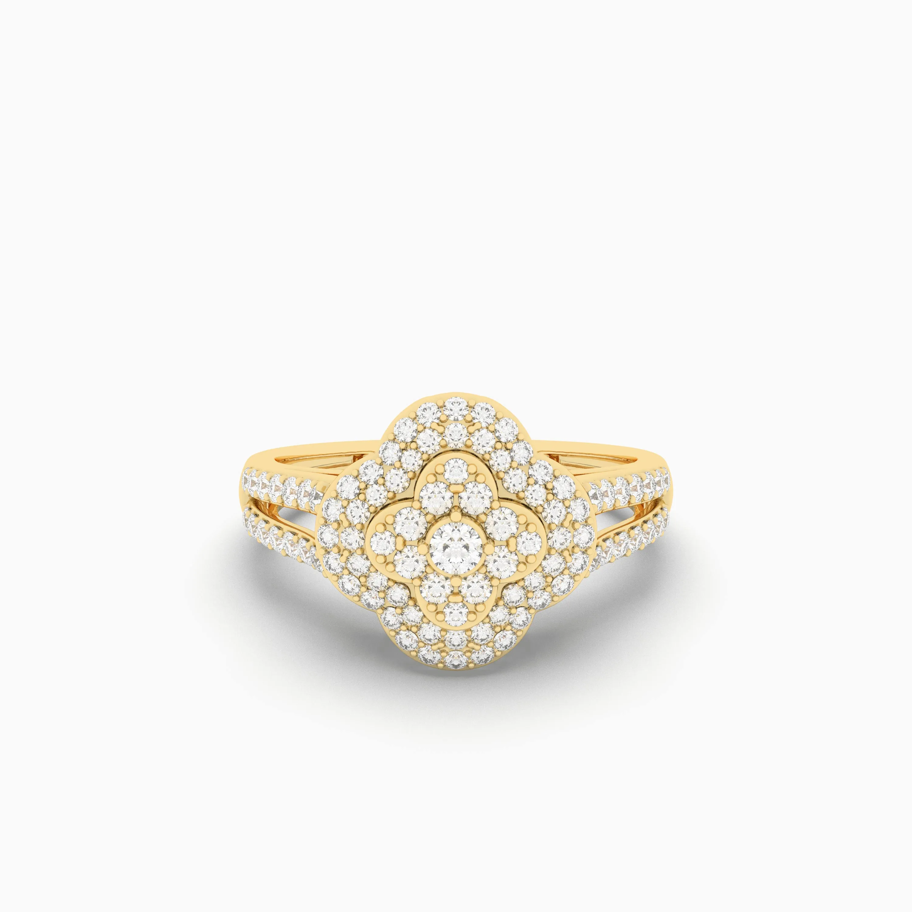 Adira Clover Shape Natural Diamond Ring For Women