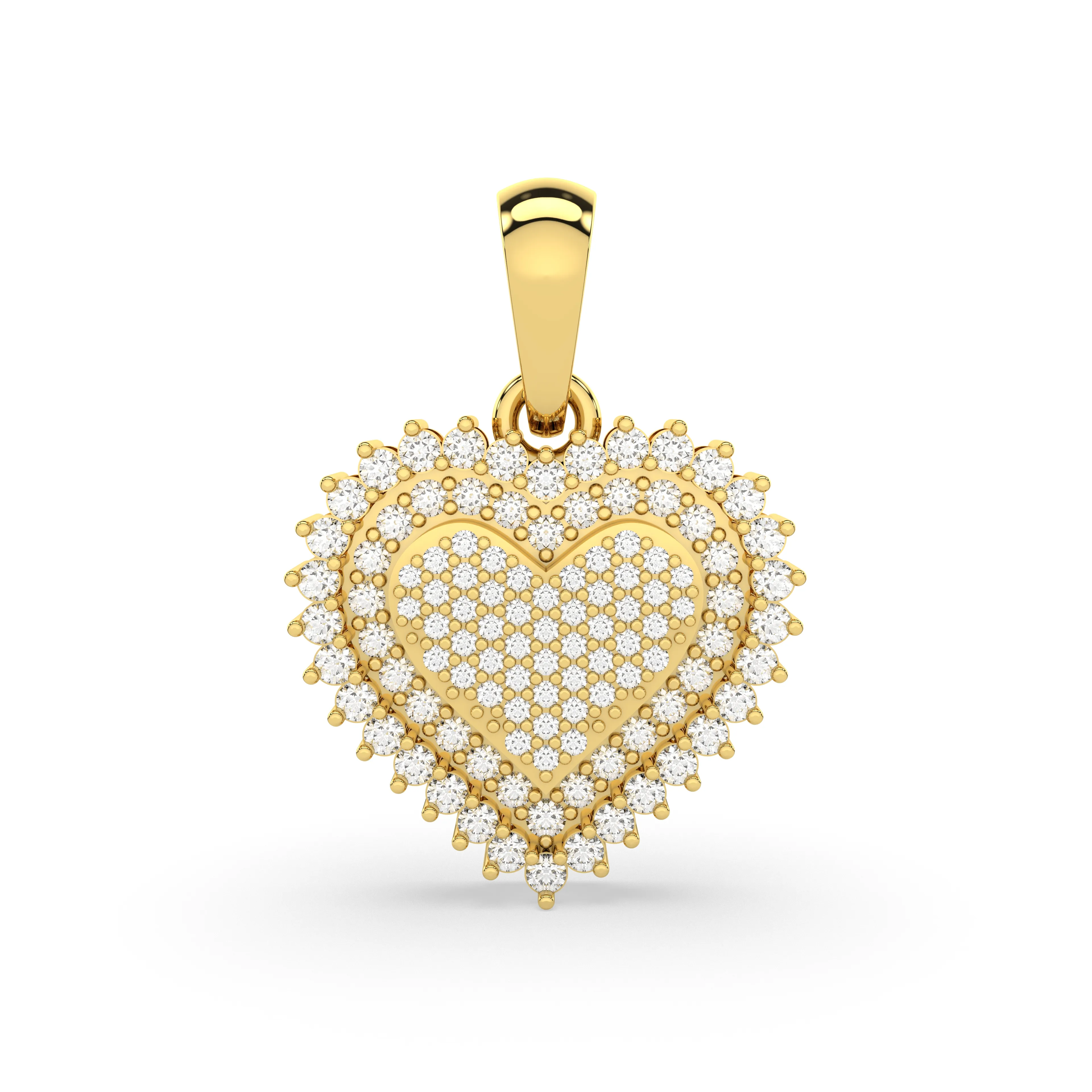 Alluring Heart Pendant With Natural Diamond Accents