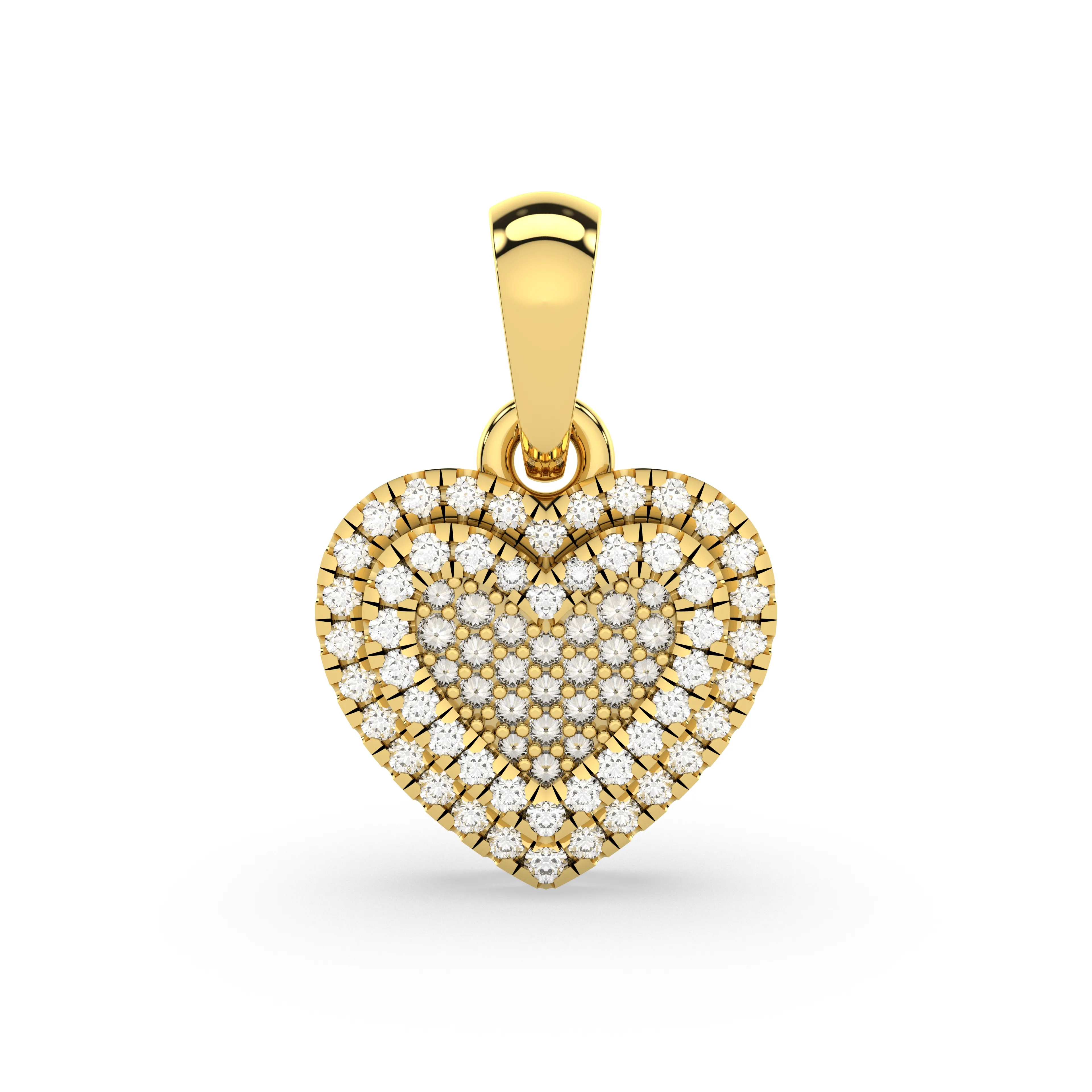 Heart Pendant With Pavé-Set Natural Diamonds