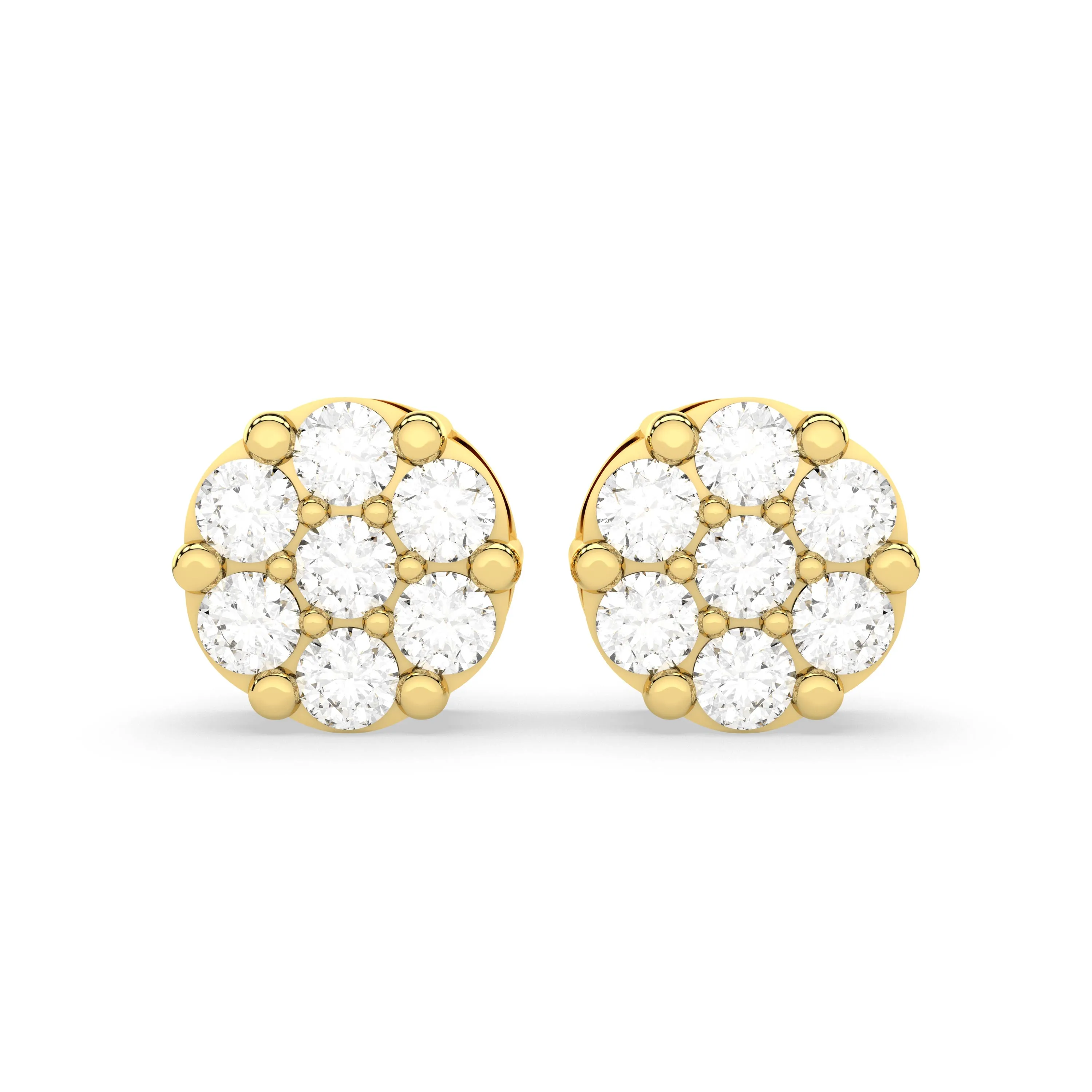 Round Brilliant Cut Natural Diamonds Stud Earrings