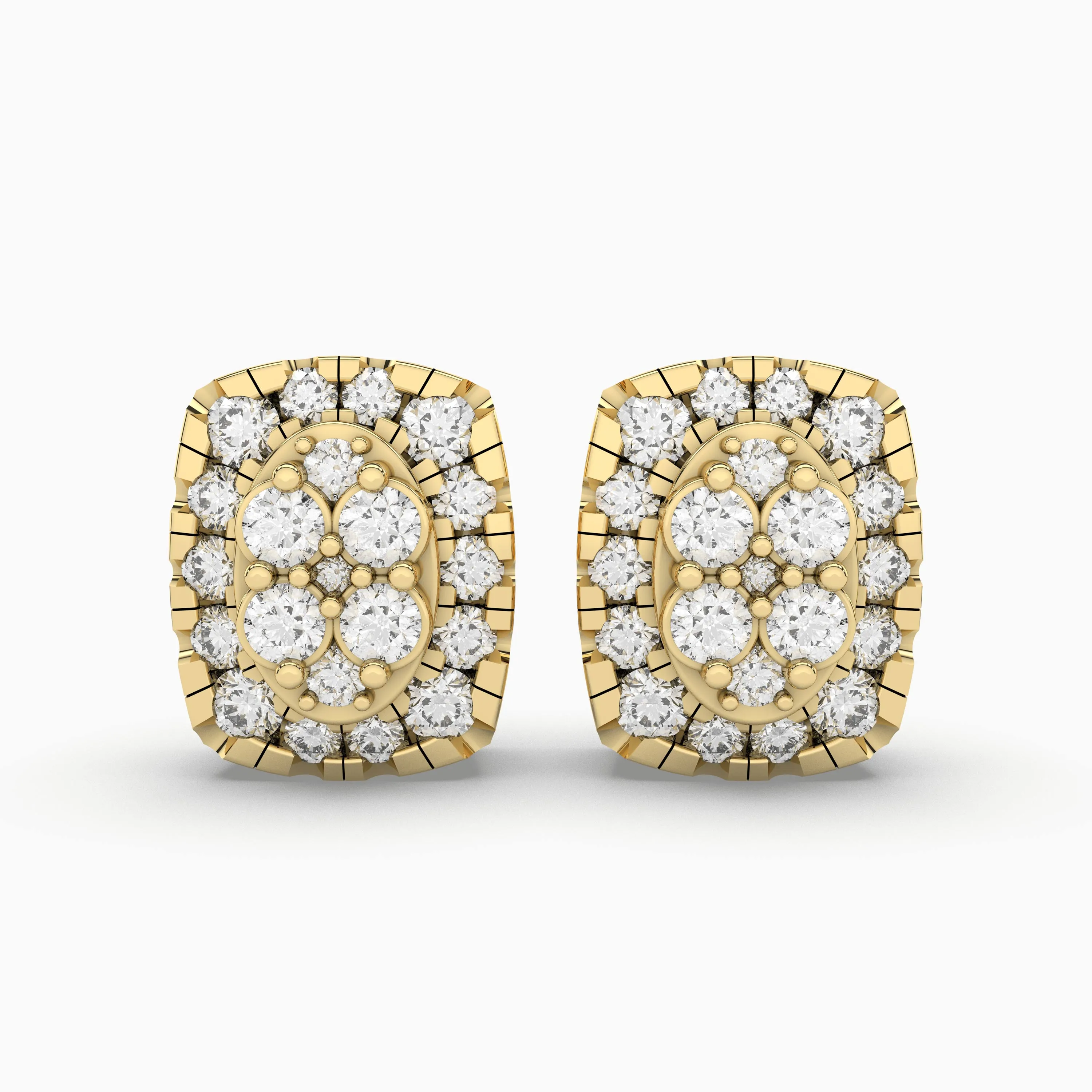 Solid Gold 0.22 Carat Solitaire Natural Diamond Stud Earrings For Unisex