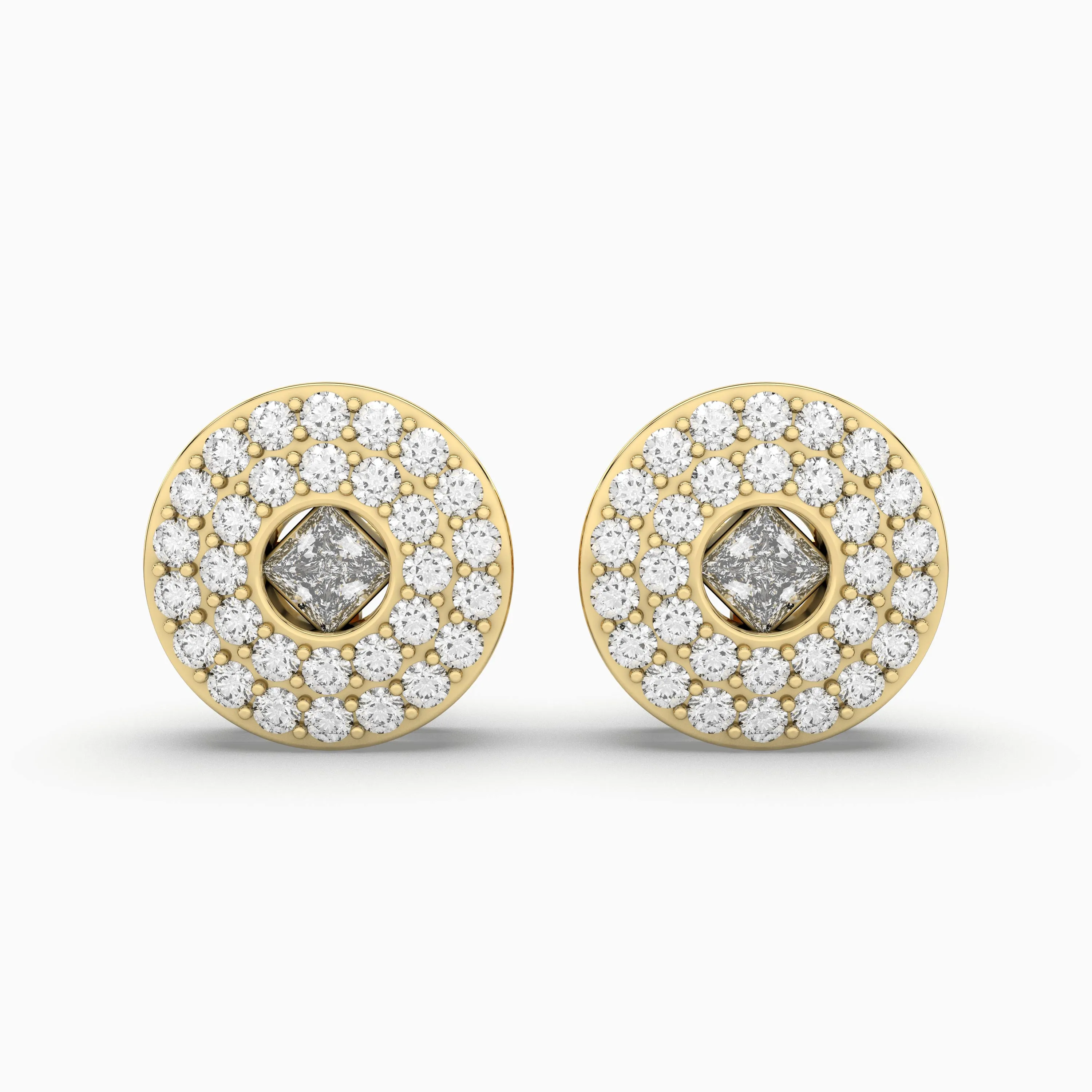 Stepped Cluster 0.27 CT.T.W. Natural Diamond Stud Earrings