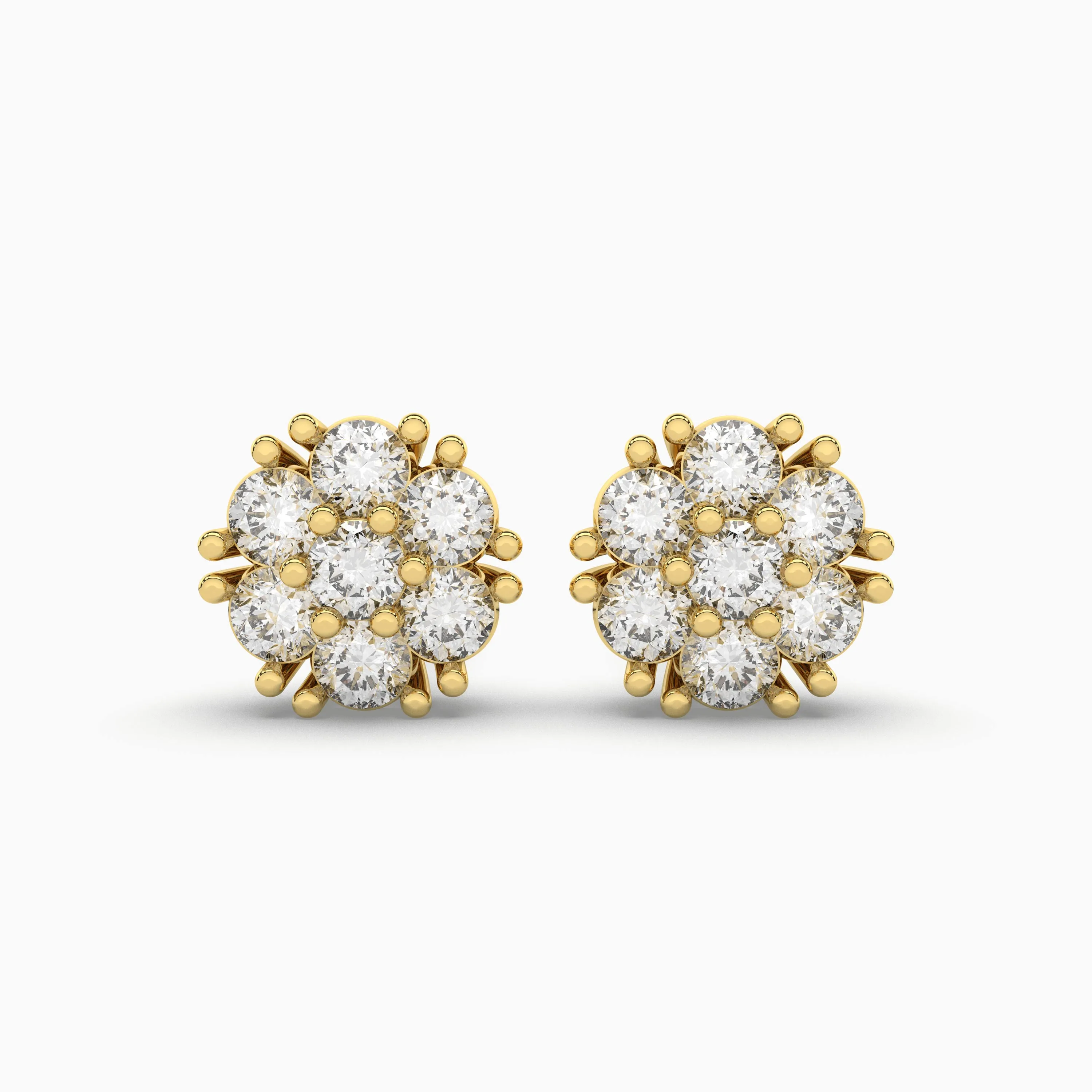 0.44 CT.T.W Vintage Cluster Studded Lab Grown Diamond Earring