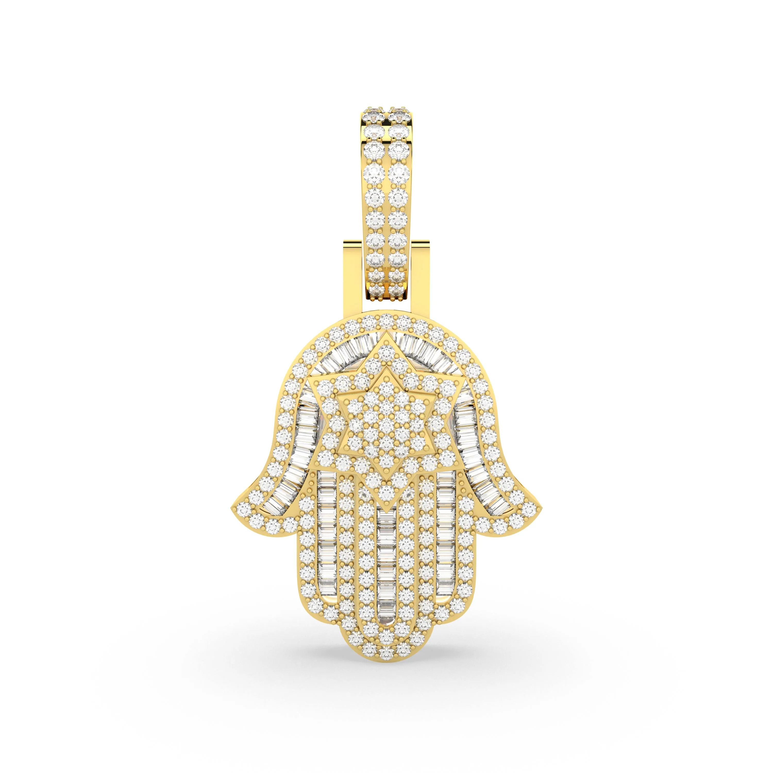 Natural Diamond Hamsa Pendant