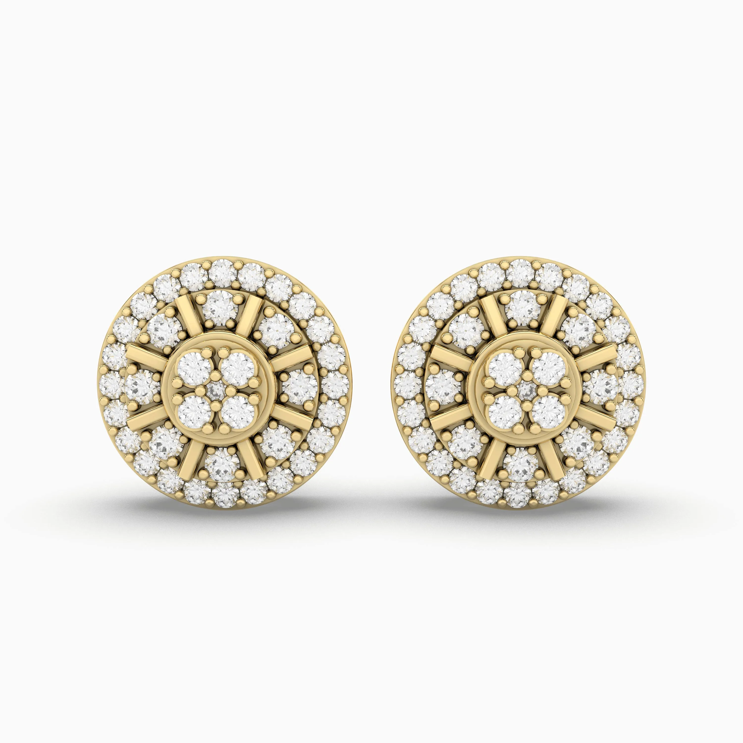 Womens Natural Diamond Pre Set Solitaire Stud Earrings