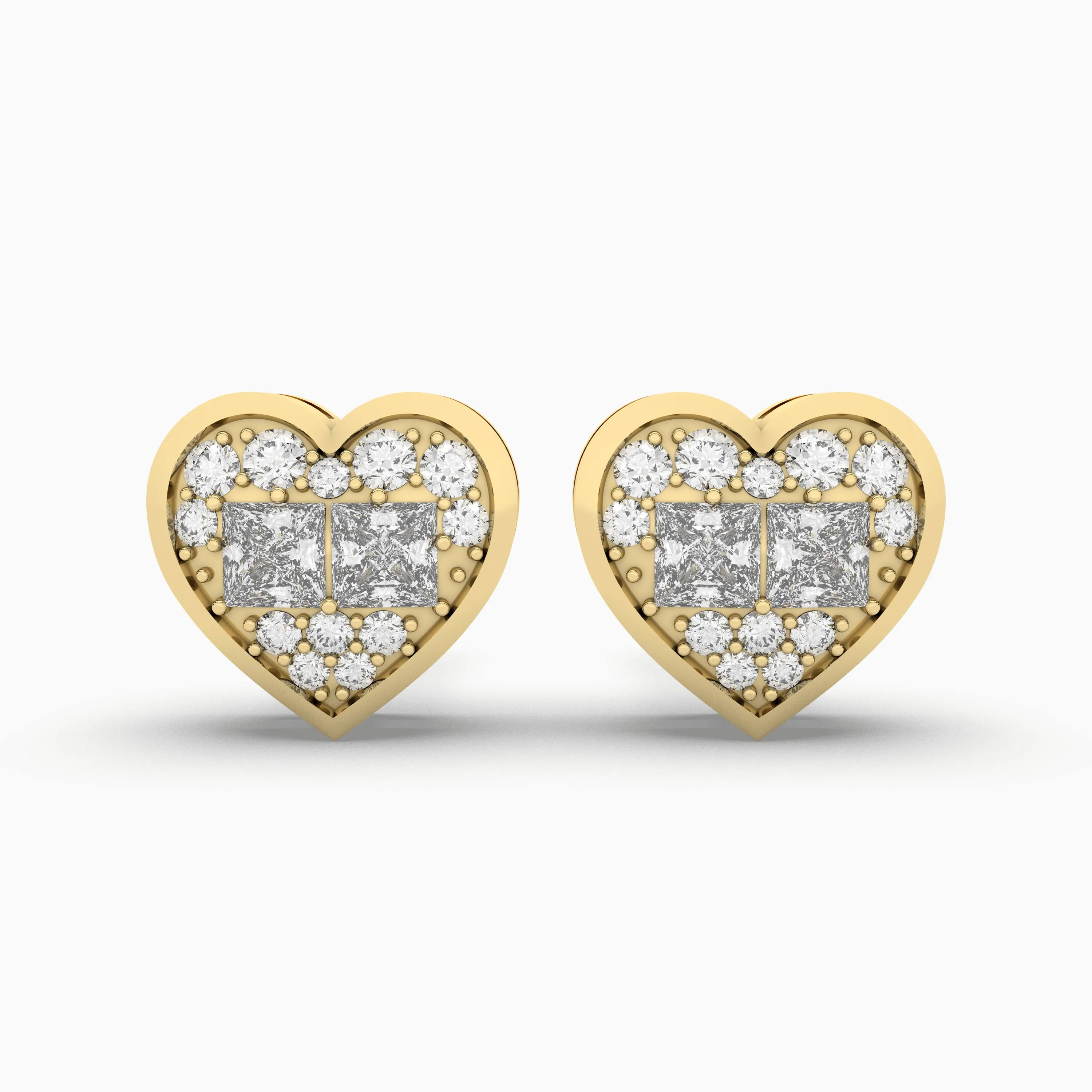 Heart Shape Natural Diamond Stud Earring For Women