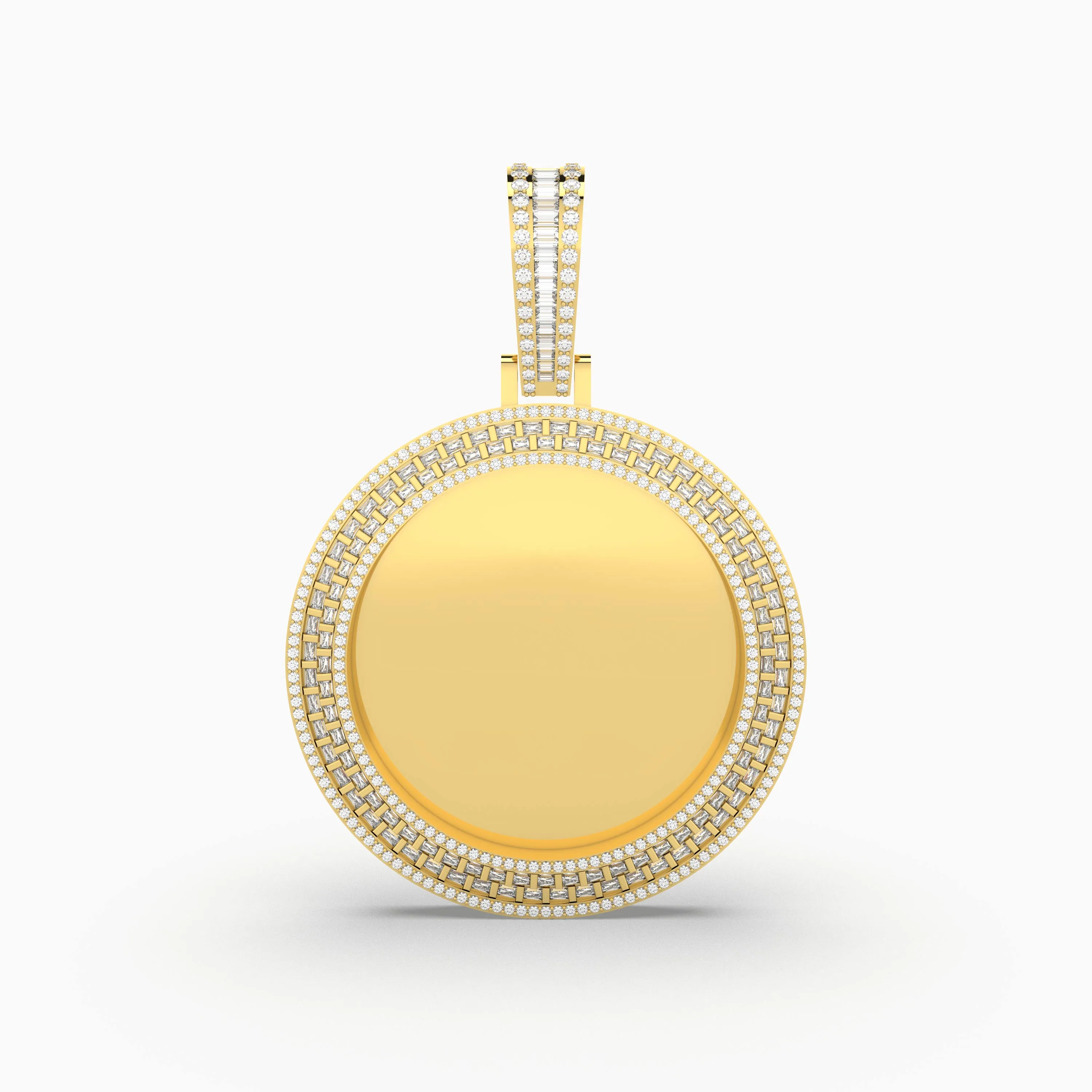 Customizable Natural Diamond Picture Pendant For Mens