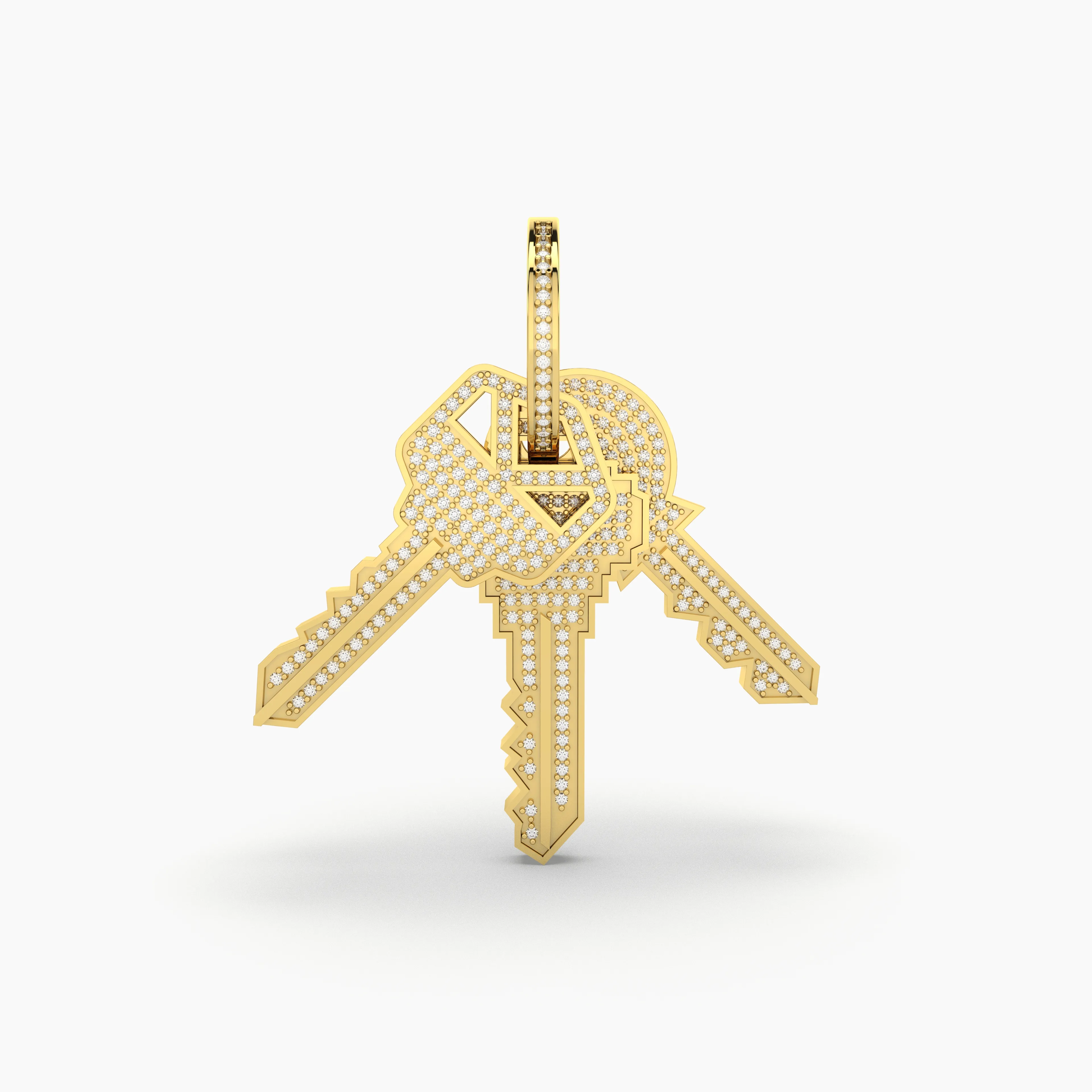 Natural Diamond Three-Key Pendant