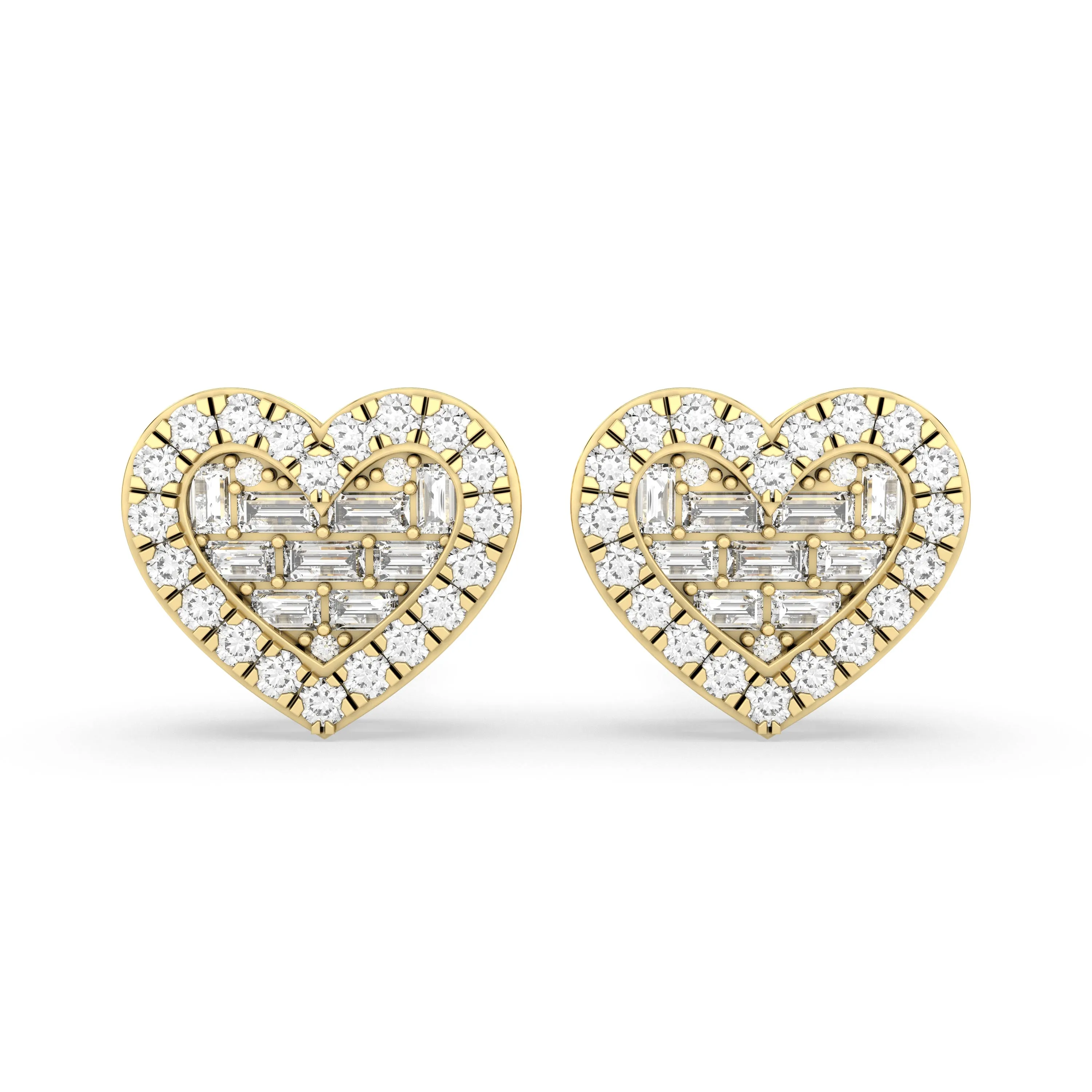 Heart Natural Diamond Stud Earring