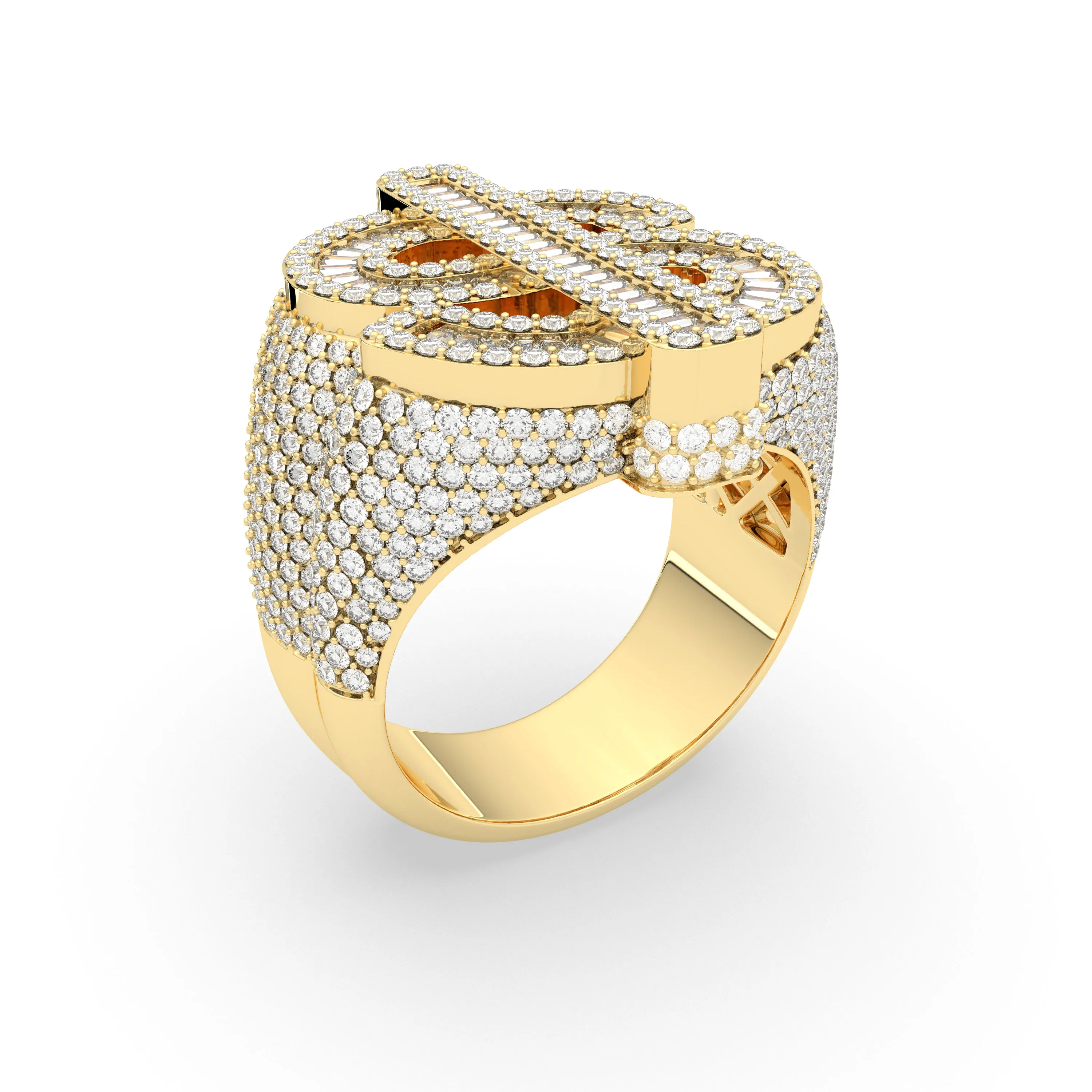 Iced Out Dollar Sign Ring
