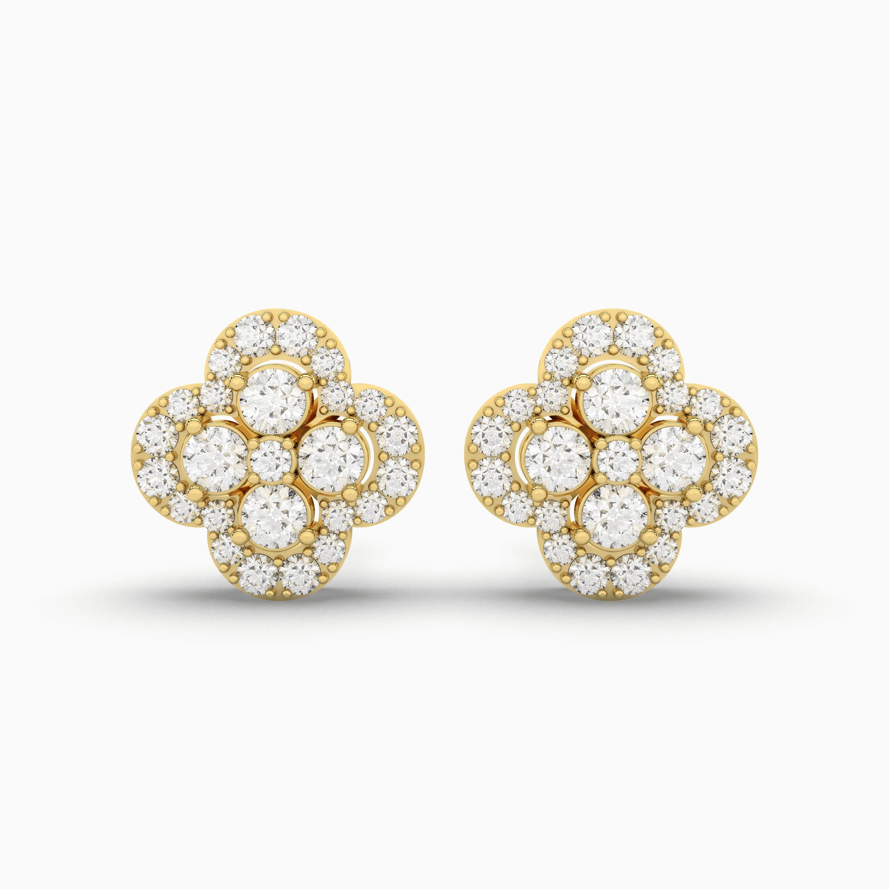 Natural Diamond Solitaire Earrings For Unisex