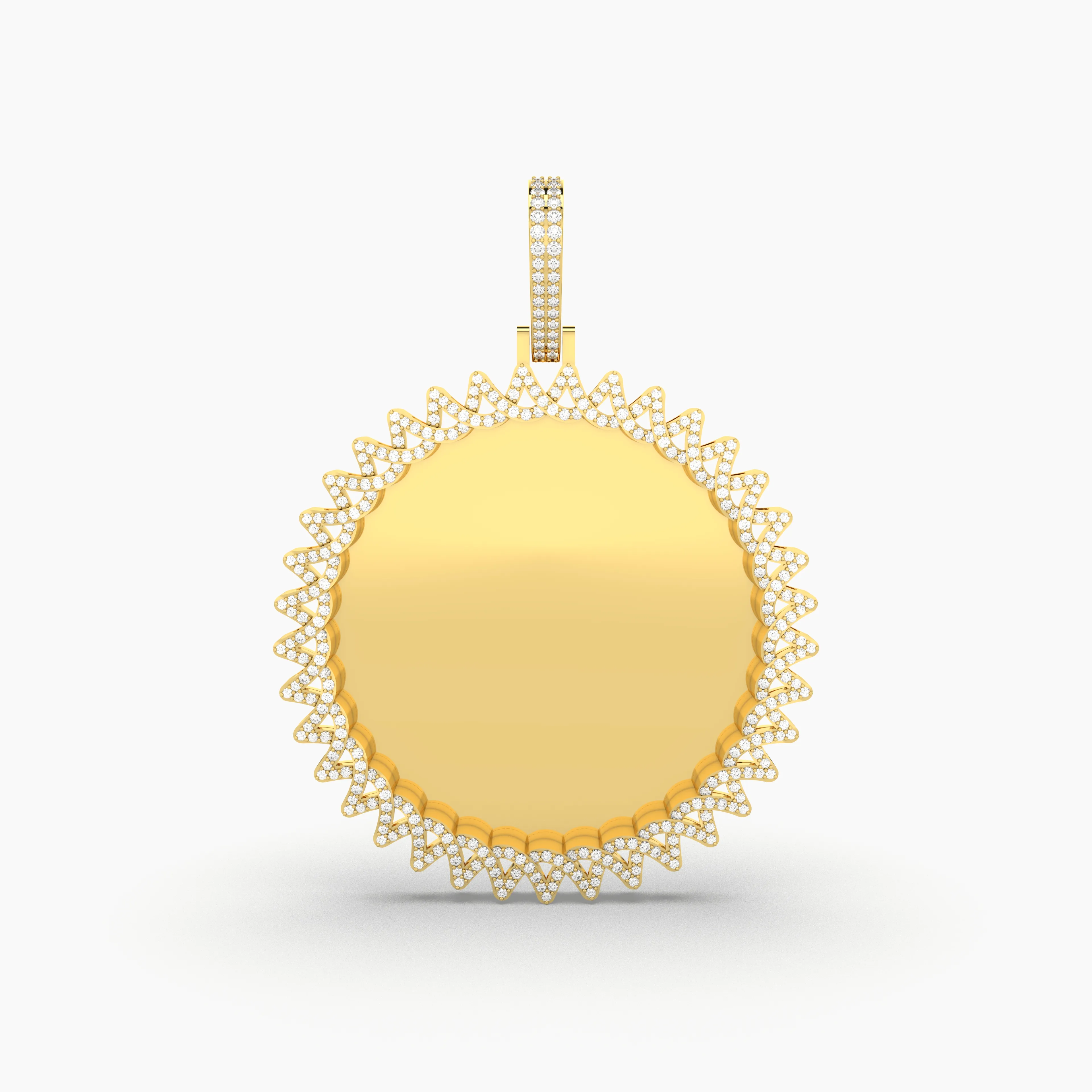 Natural Round Diamond Memory Pendant For Mens