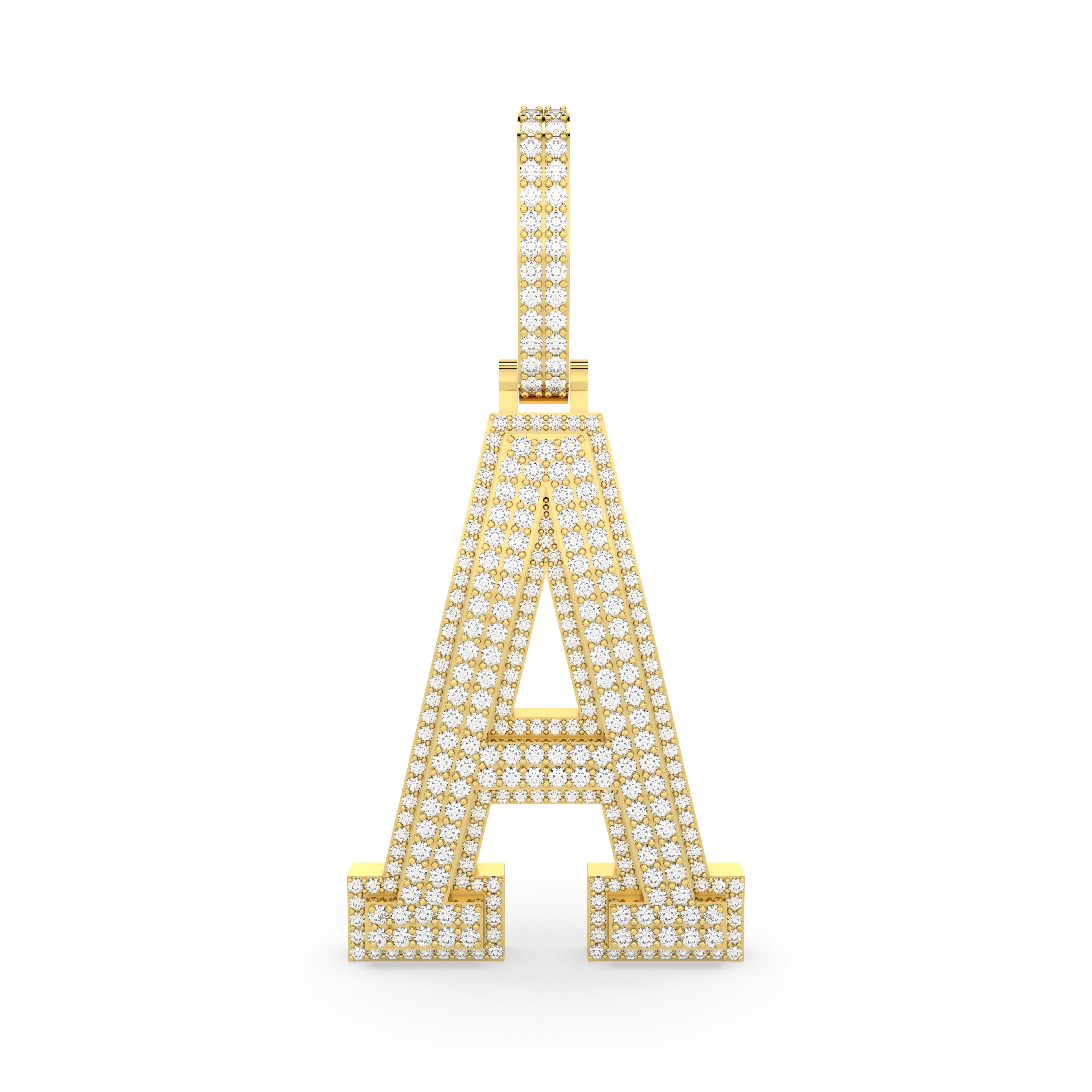 Natural Diamond Initial "A" Pendant