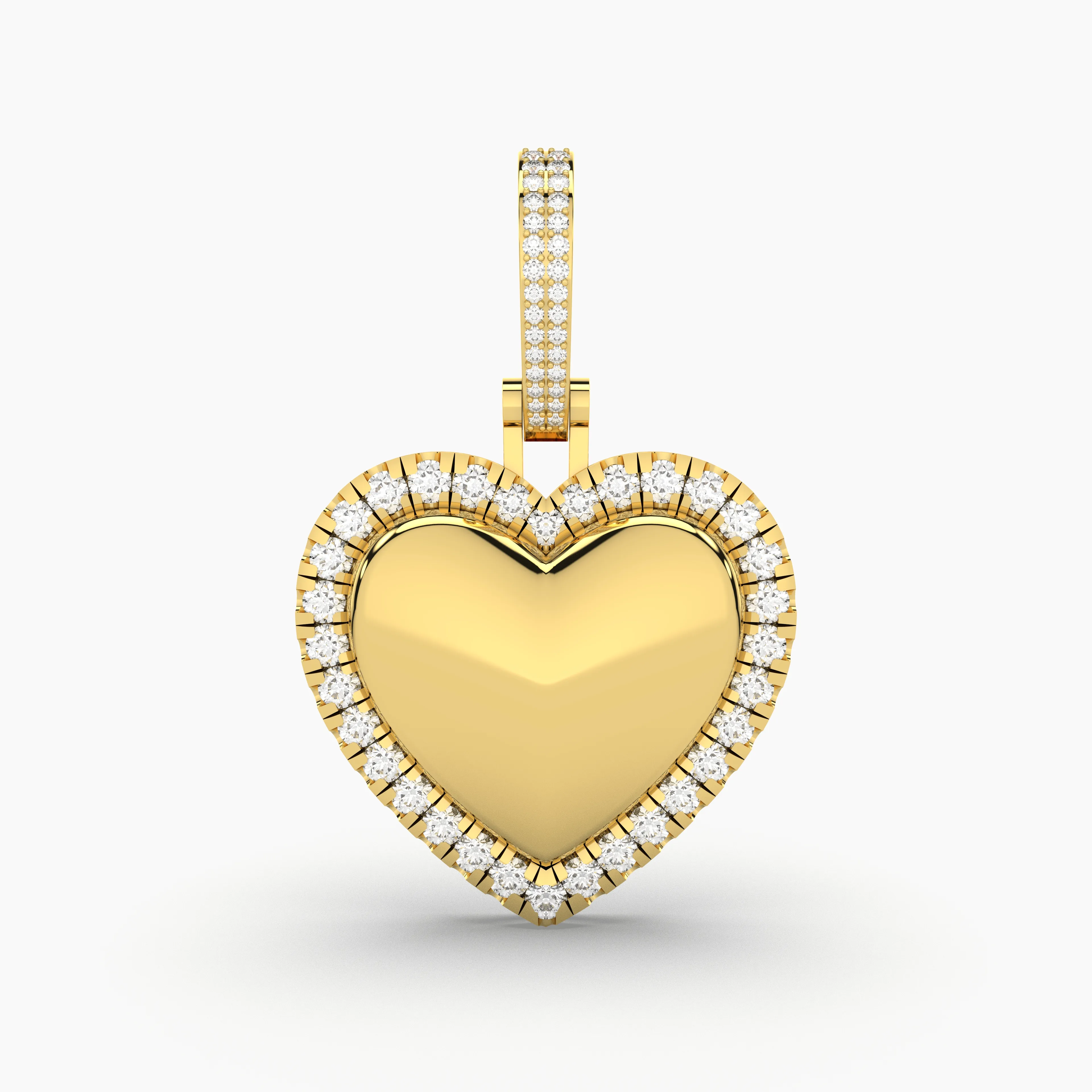 Featuring Natural Round Diamonds Pave Heart Pendant