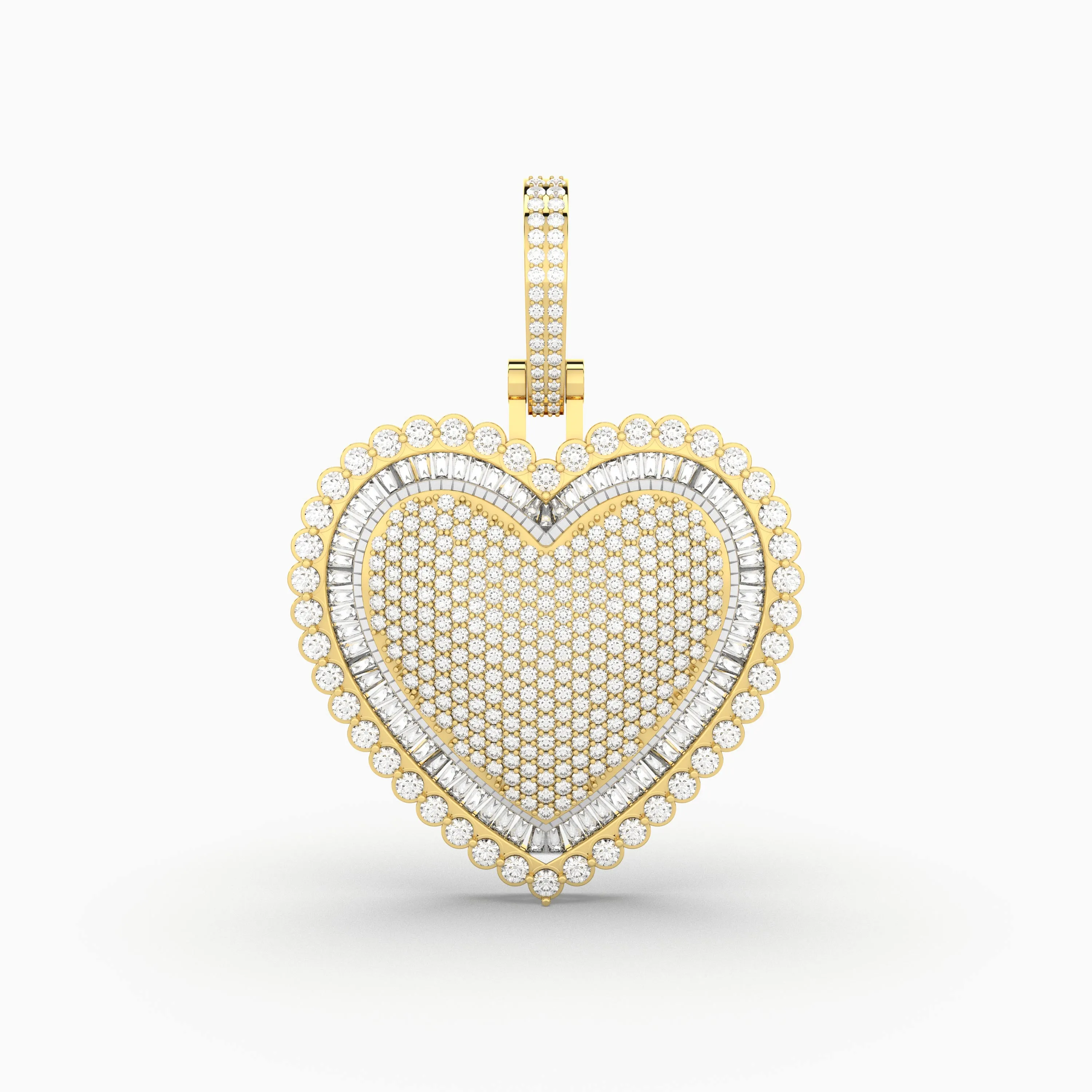 Womens Heart Natural Diamond Charm Pendant