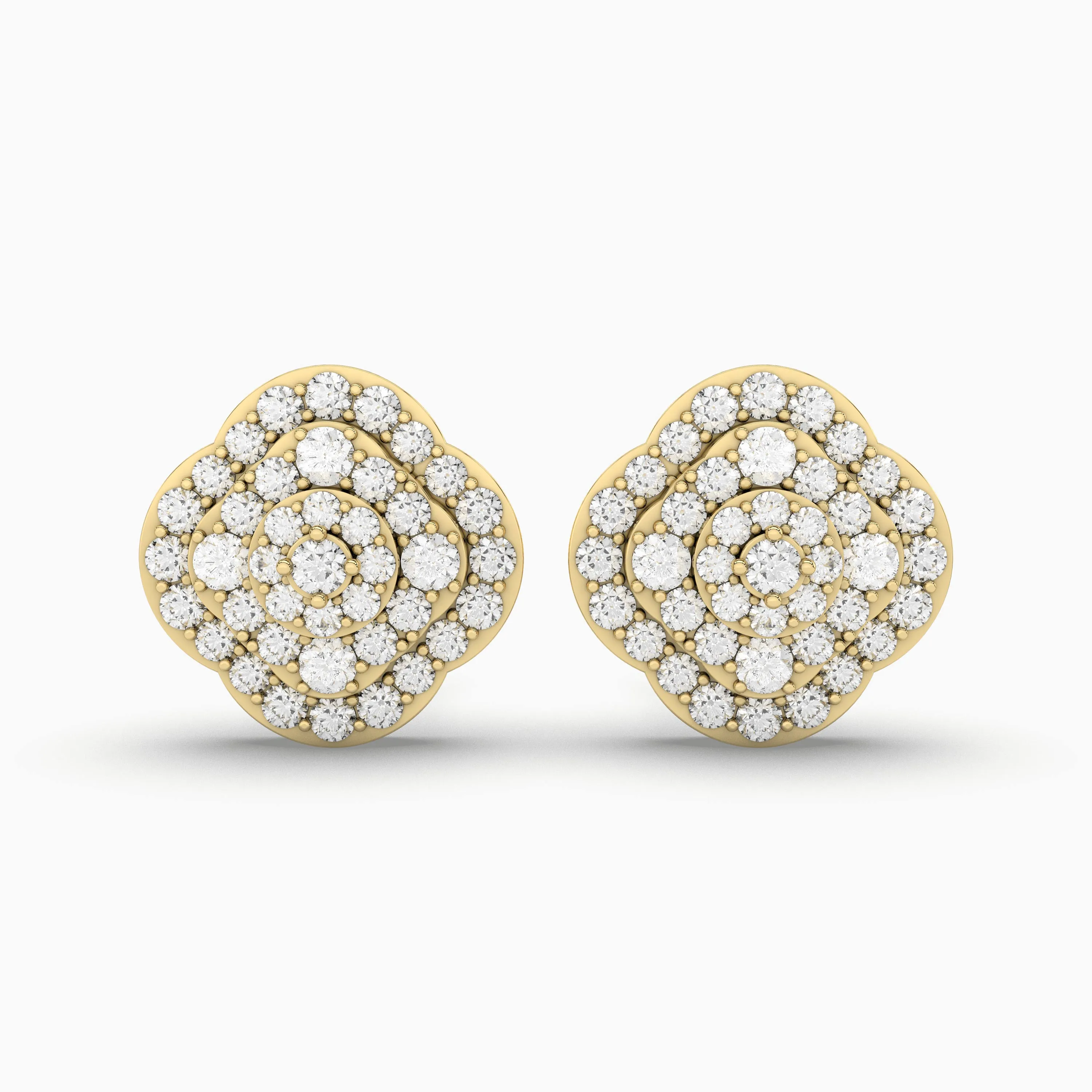 Gold And Natural Diamond Women Earrings