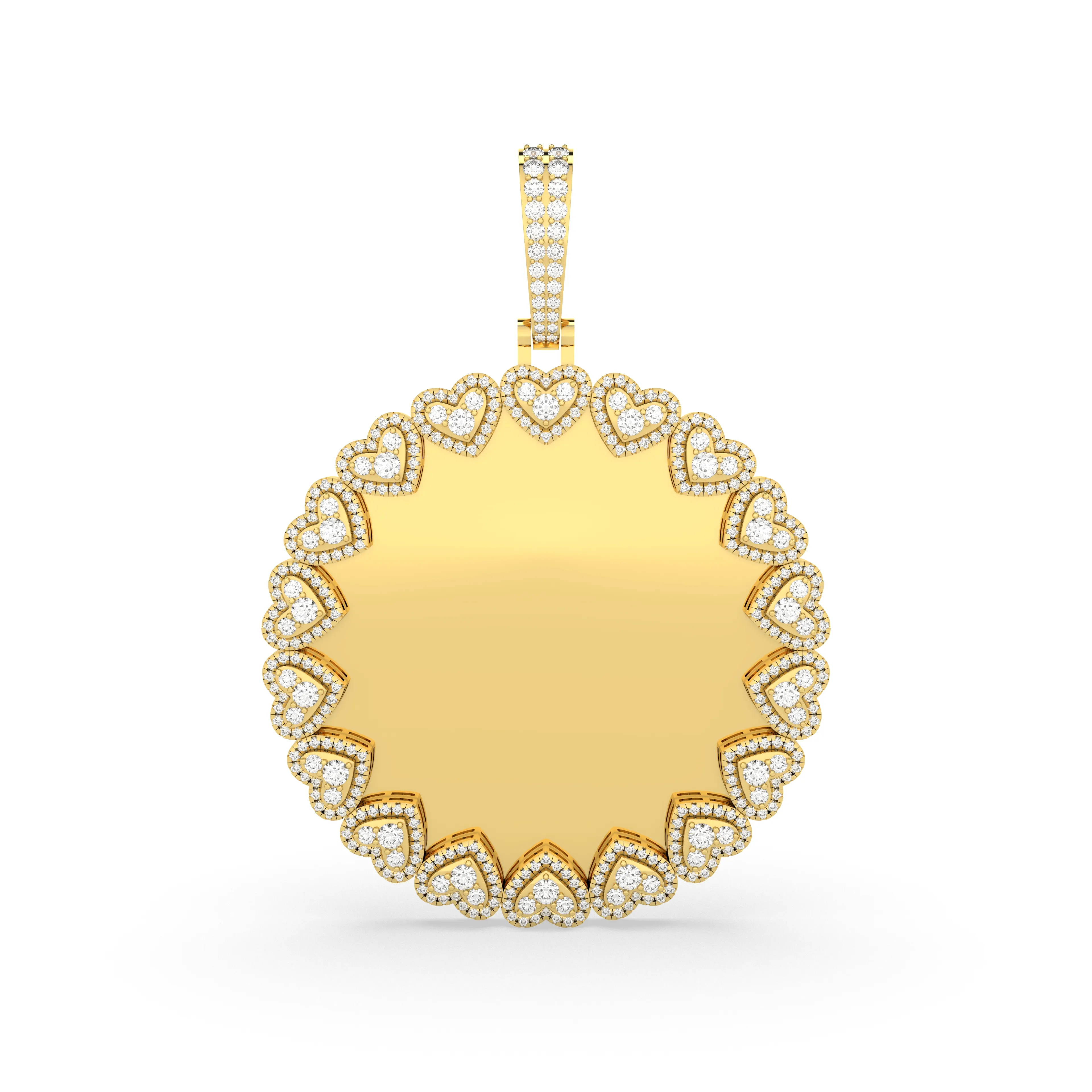 Natural Round Diamond Memory Photo Pendant