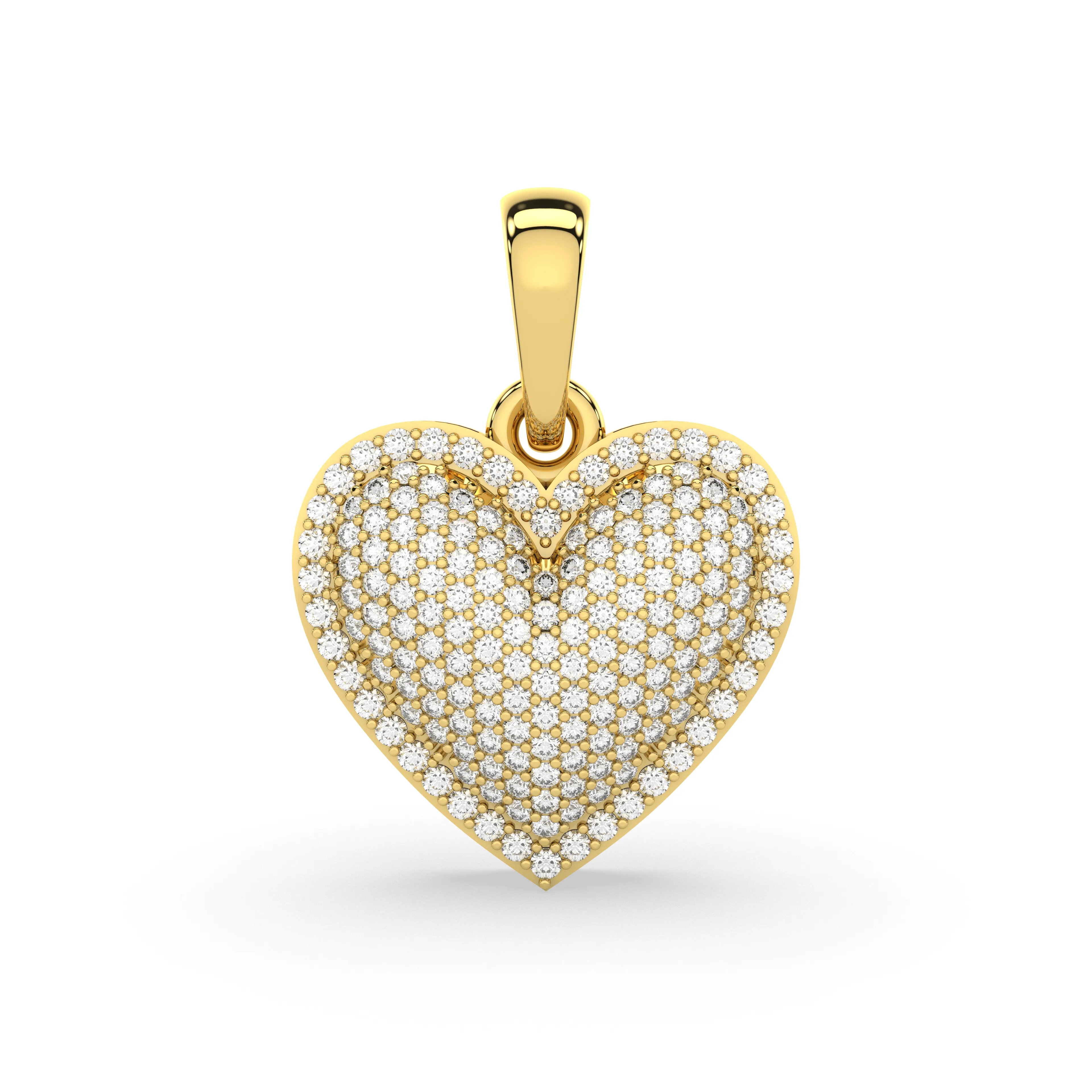 Heart-Shaped Natural Diamond Cluster Pendant