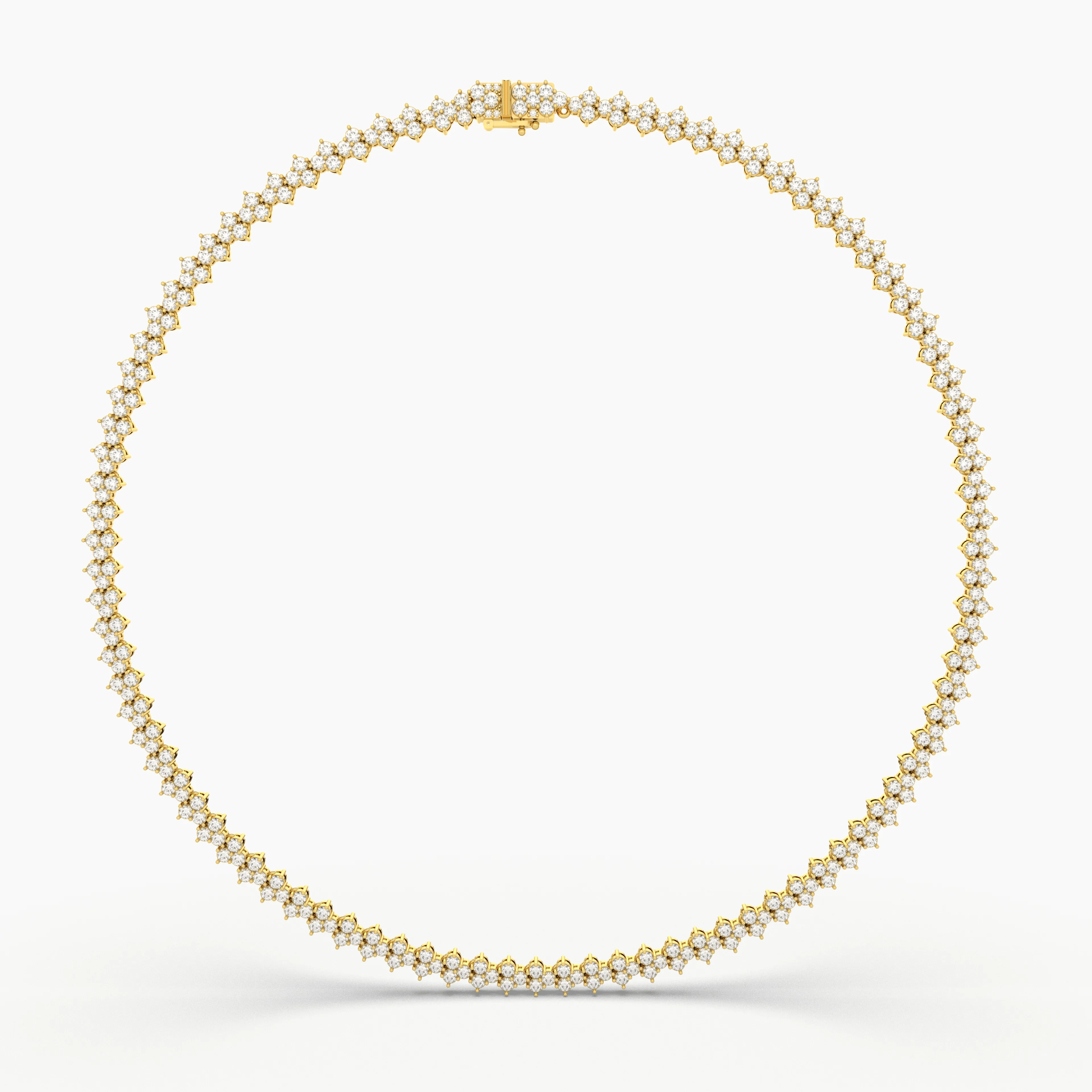 Featuring Round-Cut Natural Diamond Tennis Necklace