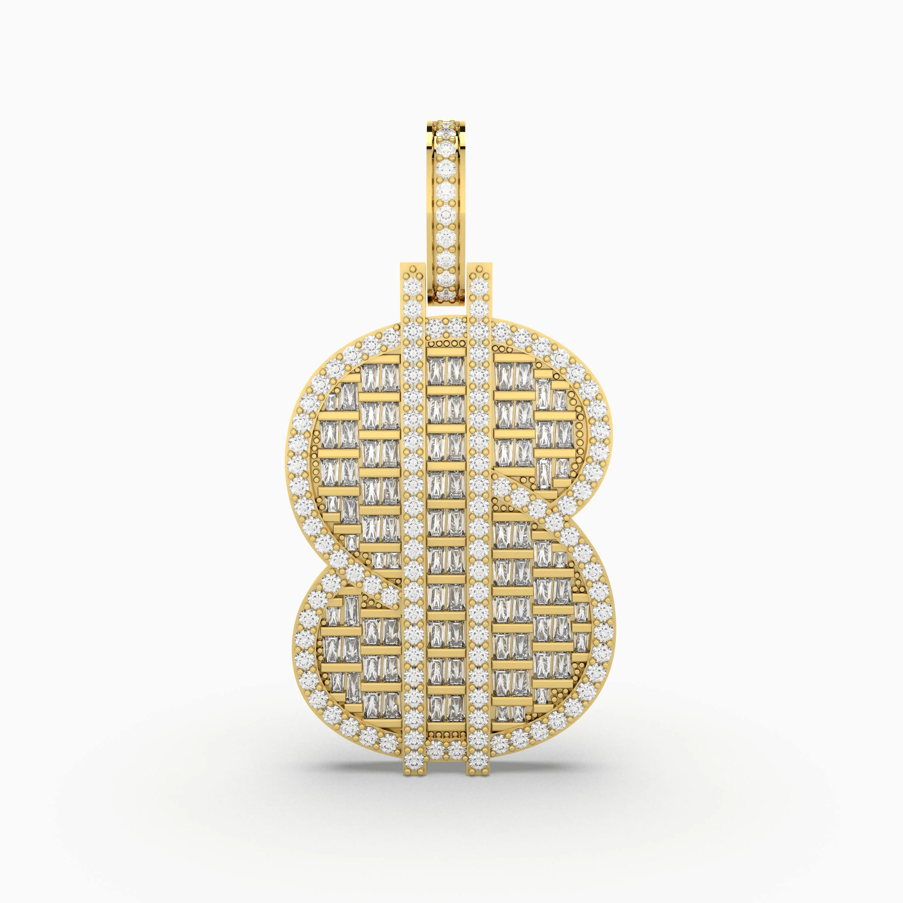 Iced Out Dollar Ssign Pendant