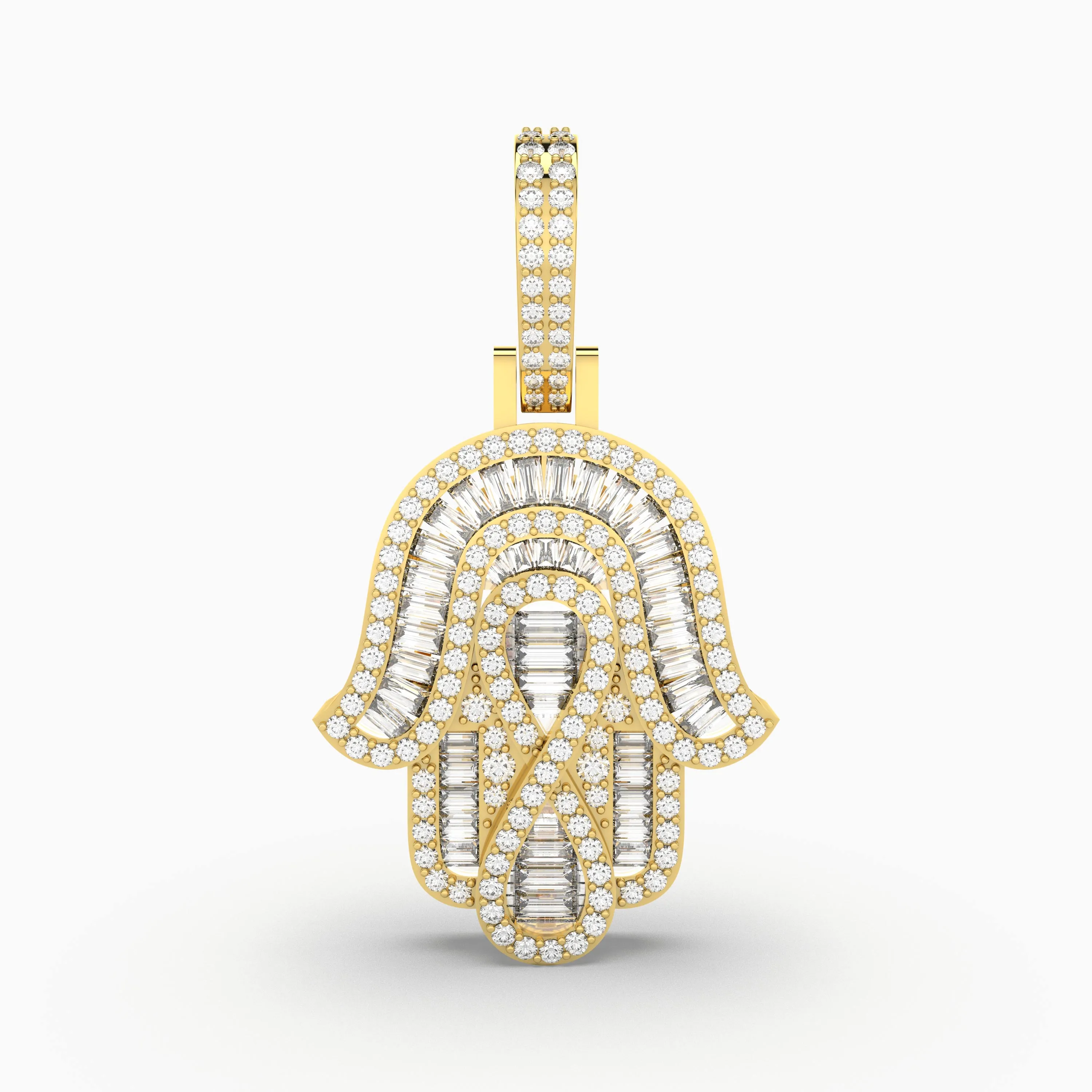 Men's Hip Hop Hamsa Hand Pendant