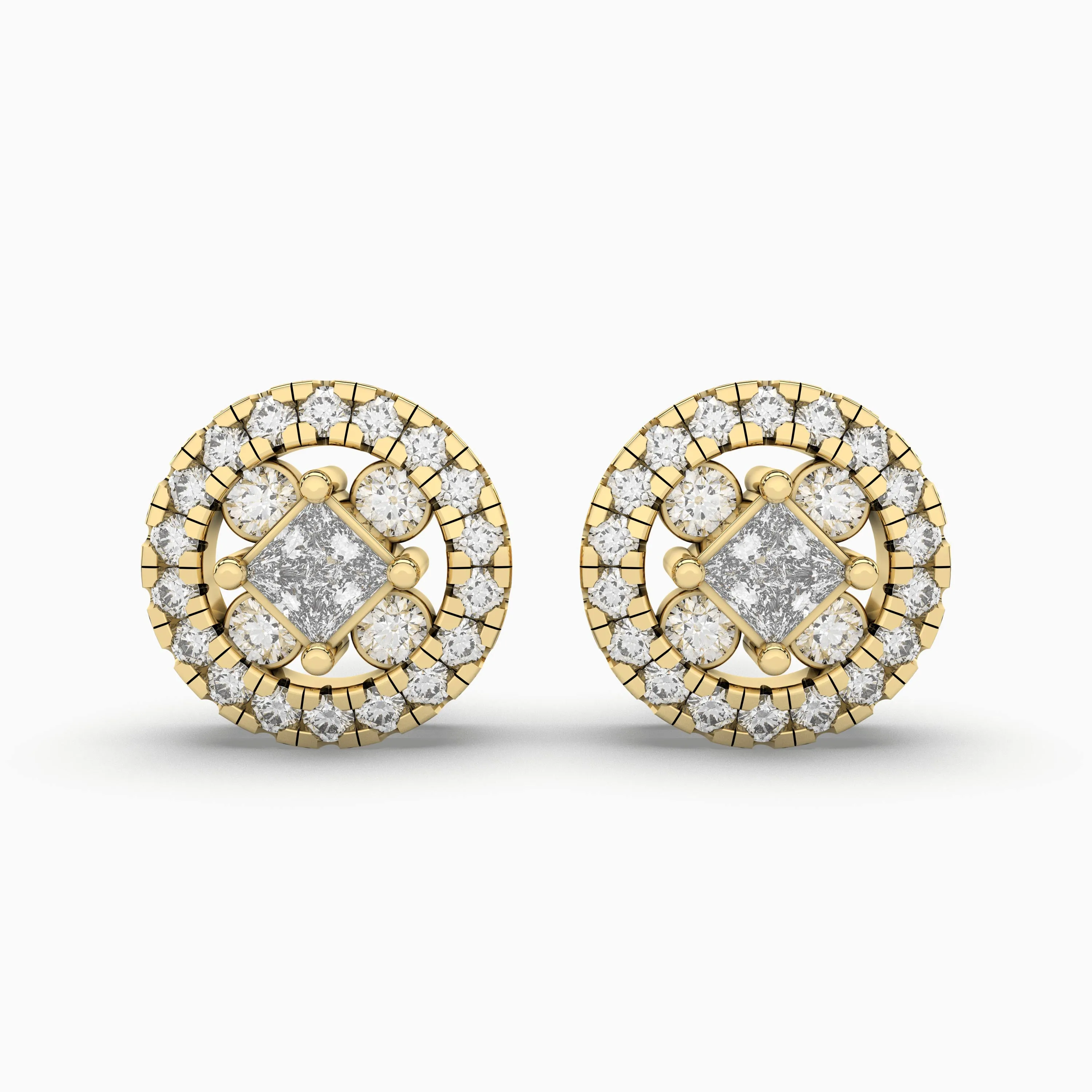 Round Natural Diamond Stud Earrings - 0.30 CT Prong Setting