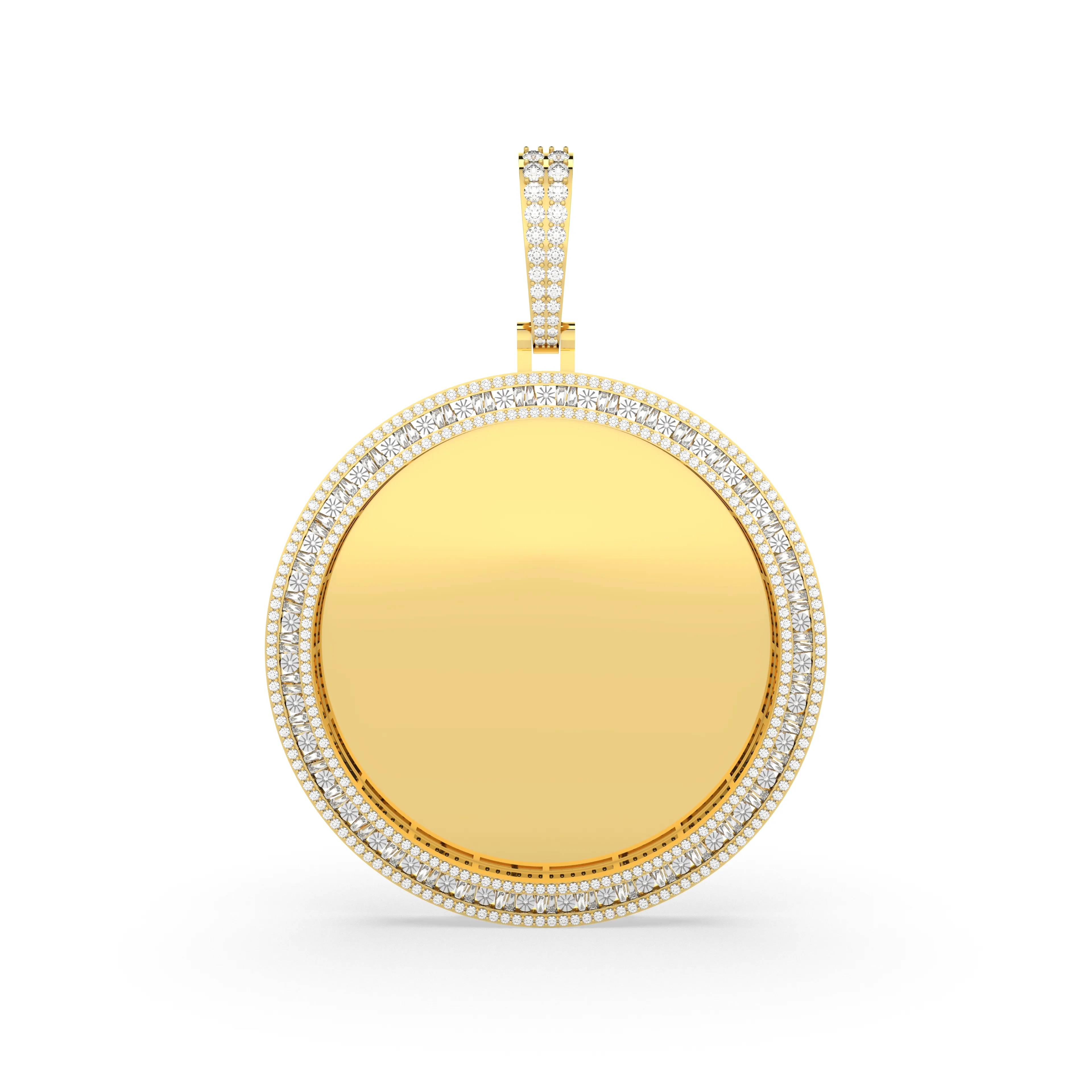 Men'S Natural Round Diamond Memory Charm Pendant