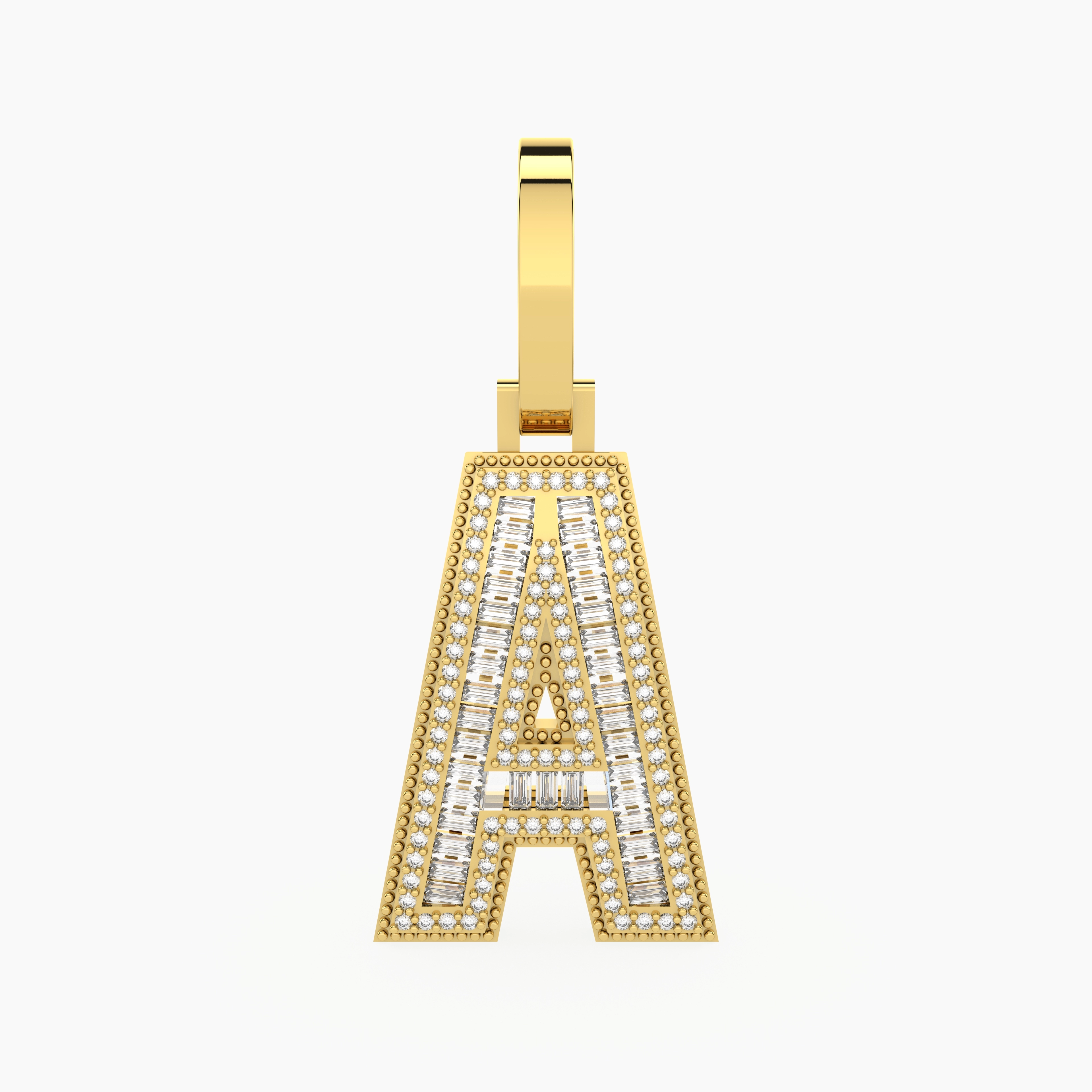 Geometric Initial A Charm Pendant