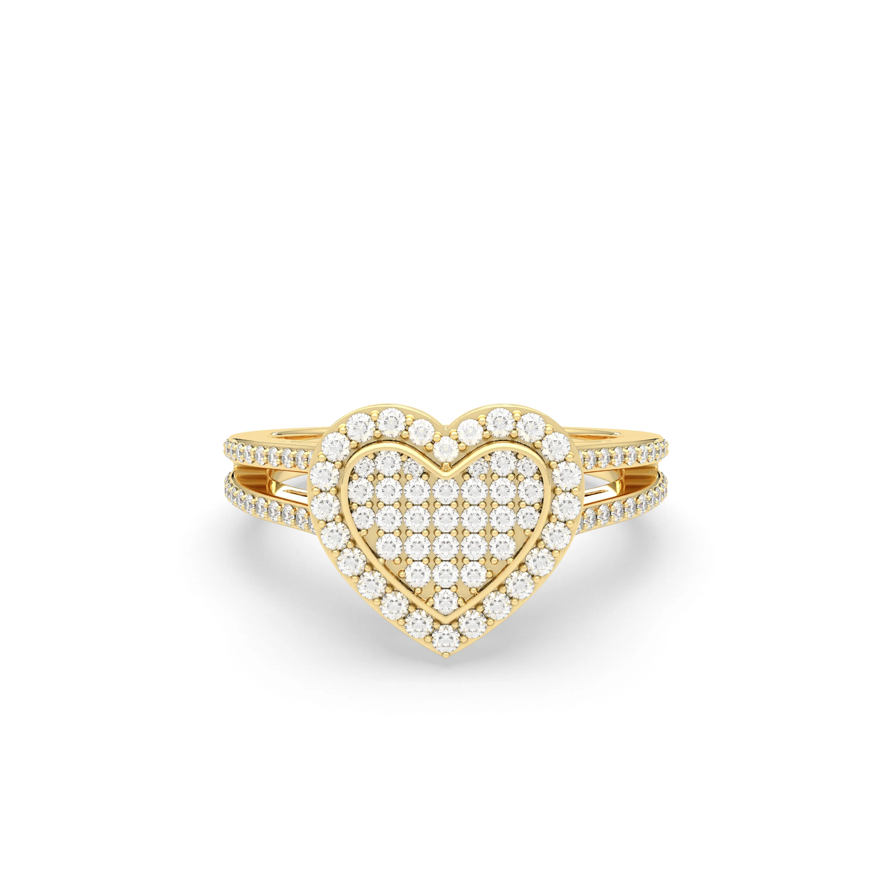 Natural Diamonds Heart Bridal Ring