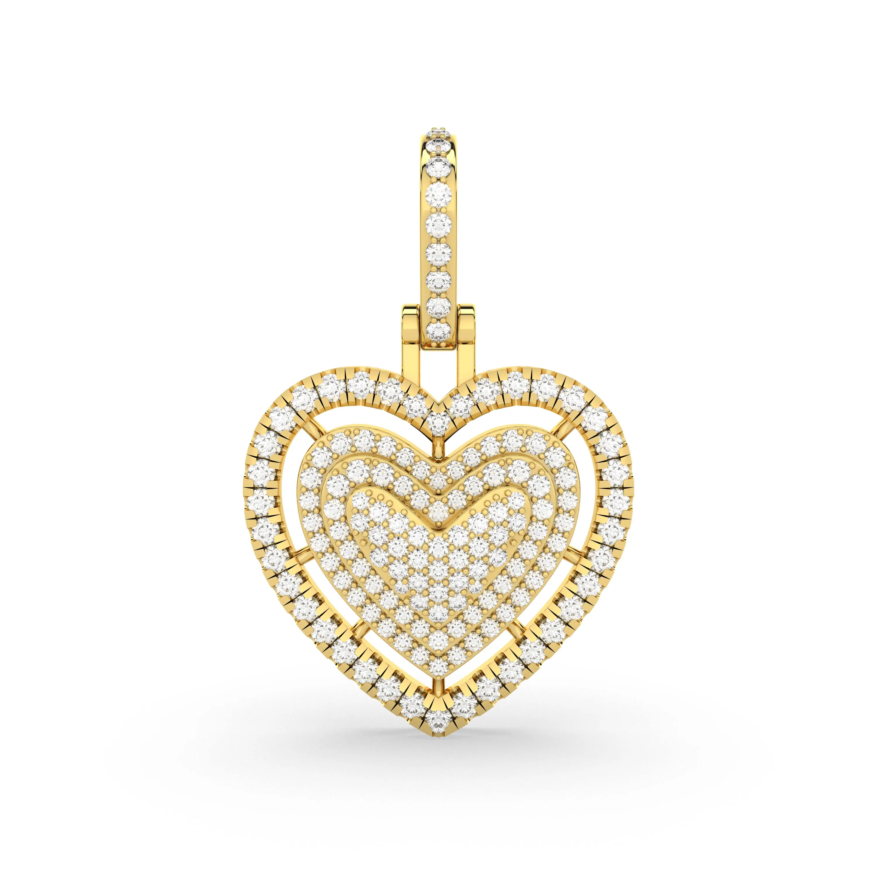 Pave Natural Diamond Heart Pendant