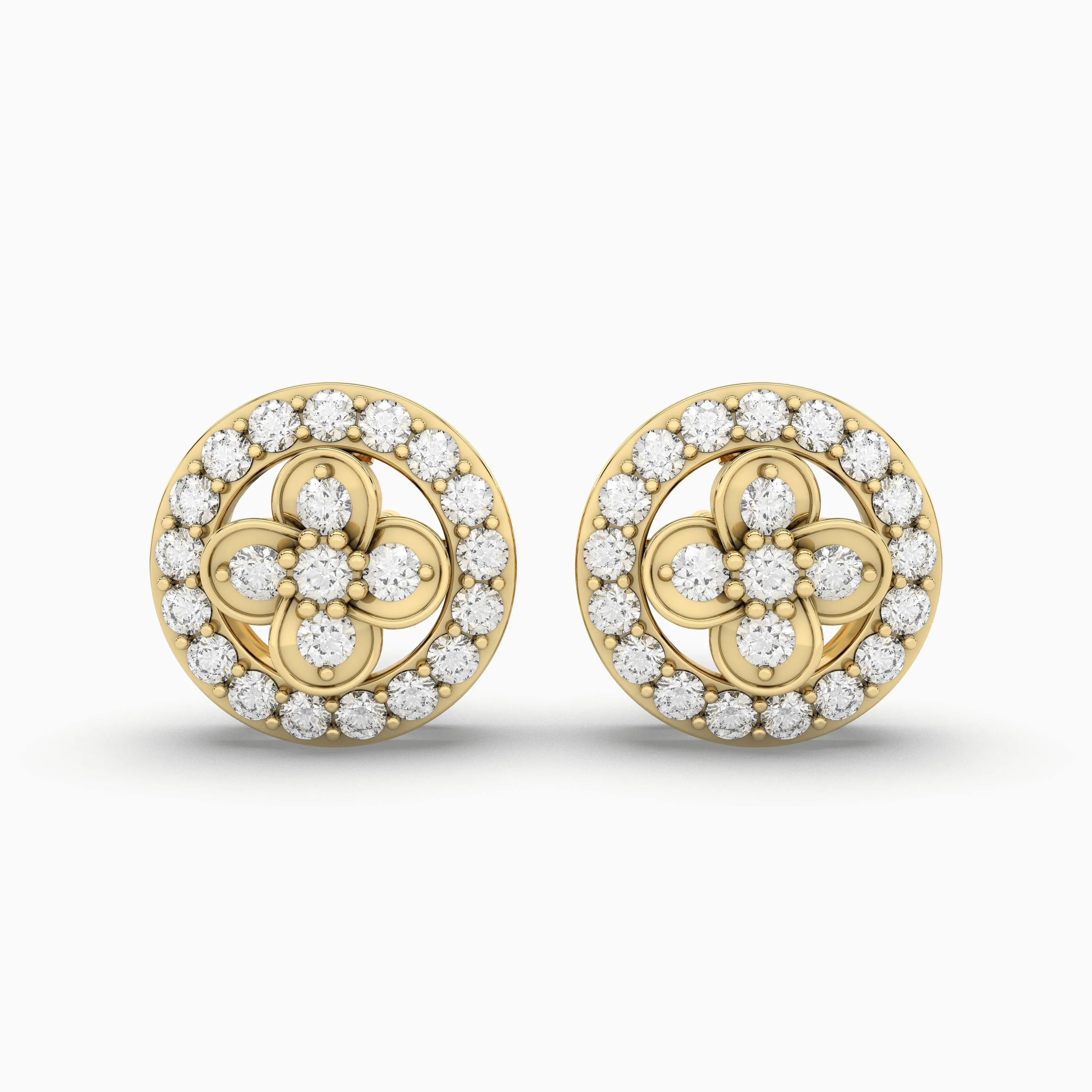 0.17 CT.T.W Stunning Round Halo Natural Diamond Stud Earring