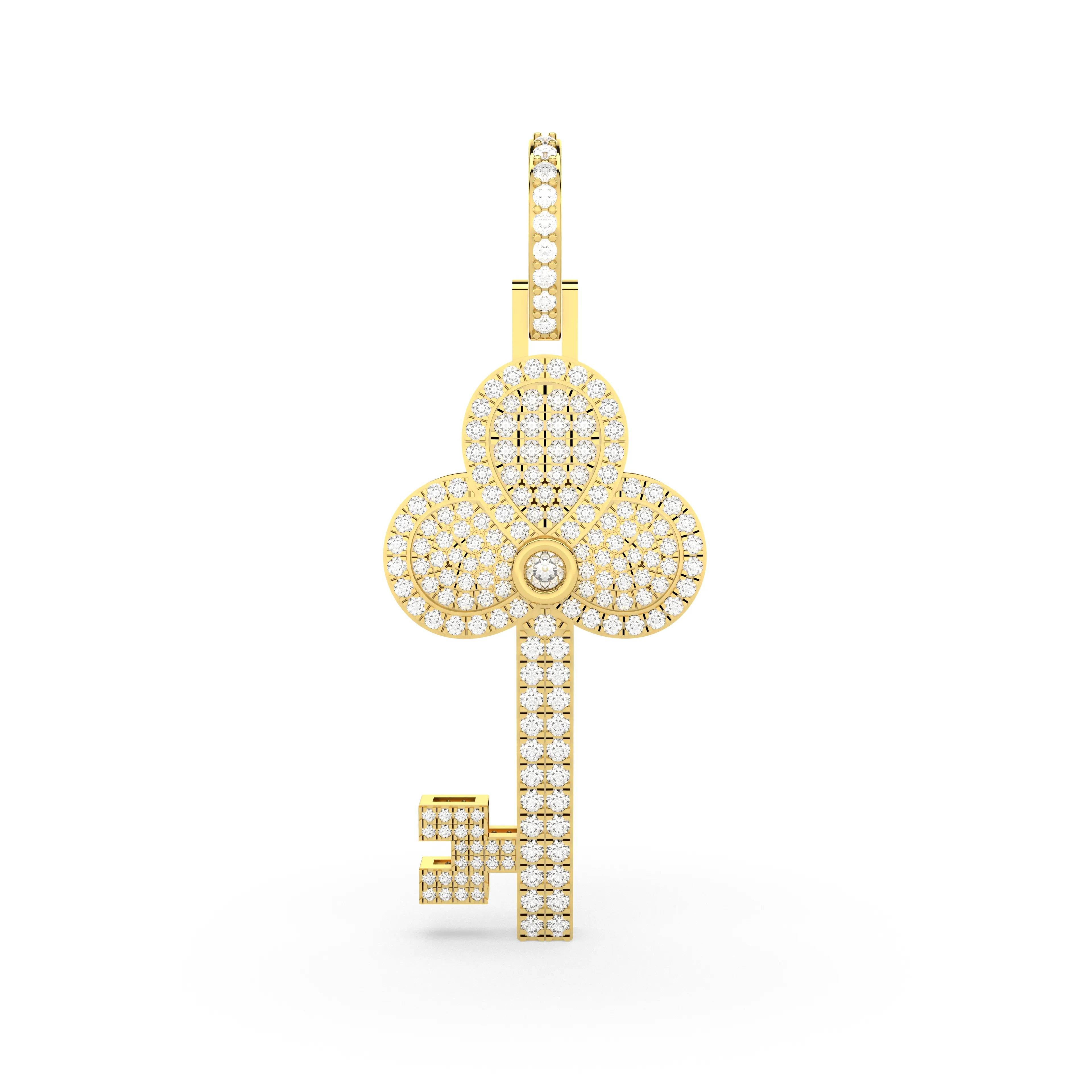 Natural Diamond Key Pendant