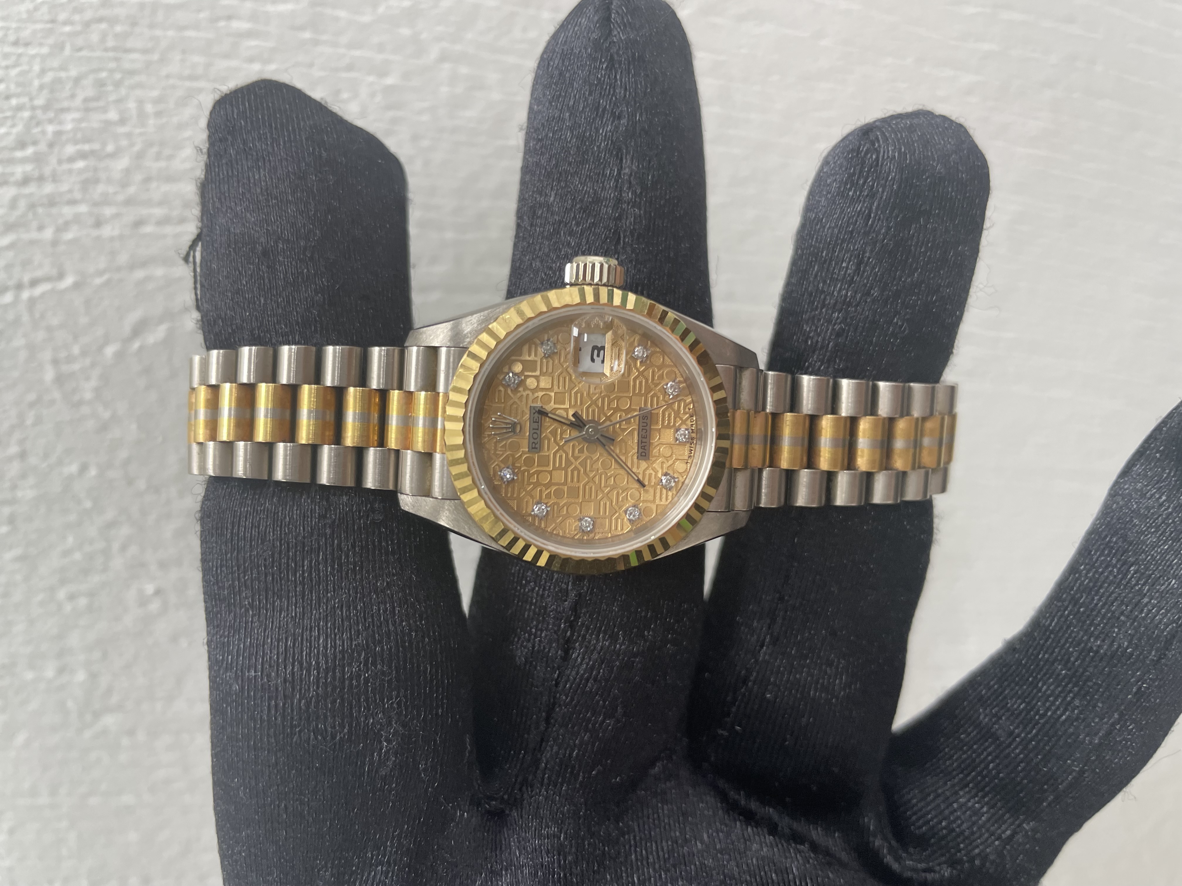 Rolex Datejust Gold Diamond Dial on President Ref. 69179 Papers 1994