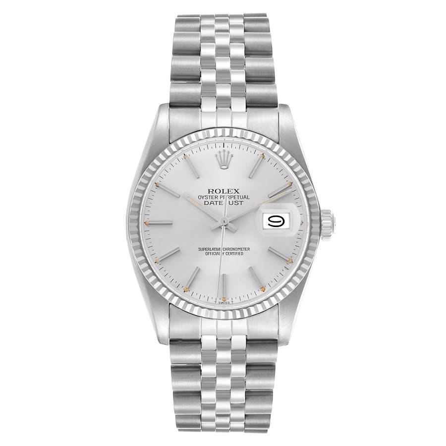 Rolex Datejust Silver Stick Dial on D Link Jubilee Ref. 16014 1983