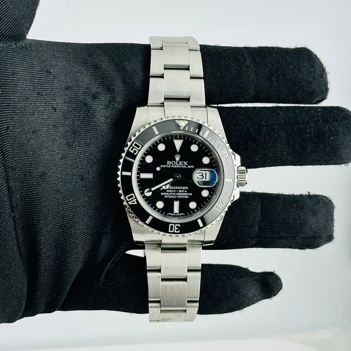 Rolex Submariner Black Dial on Oyster Ref 116610LN with Card Old Green 2014