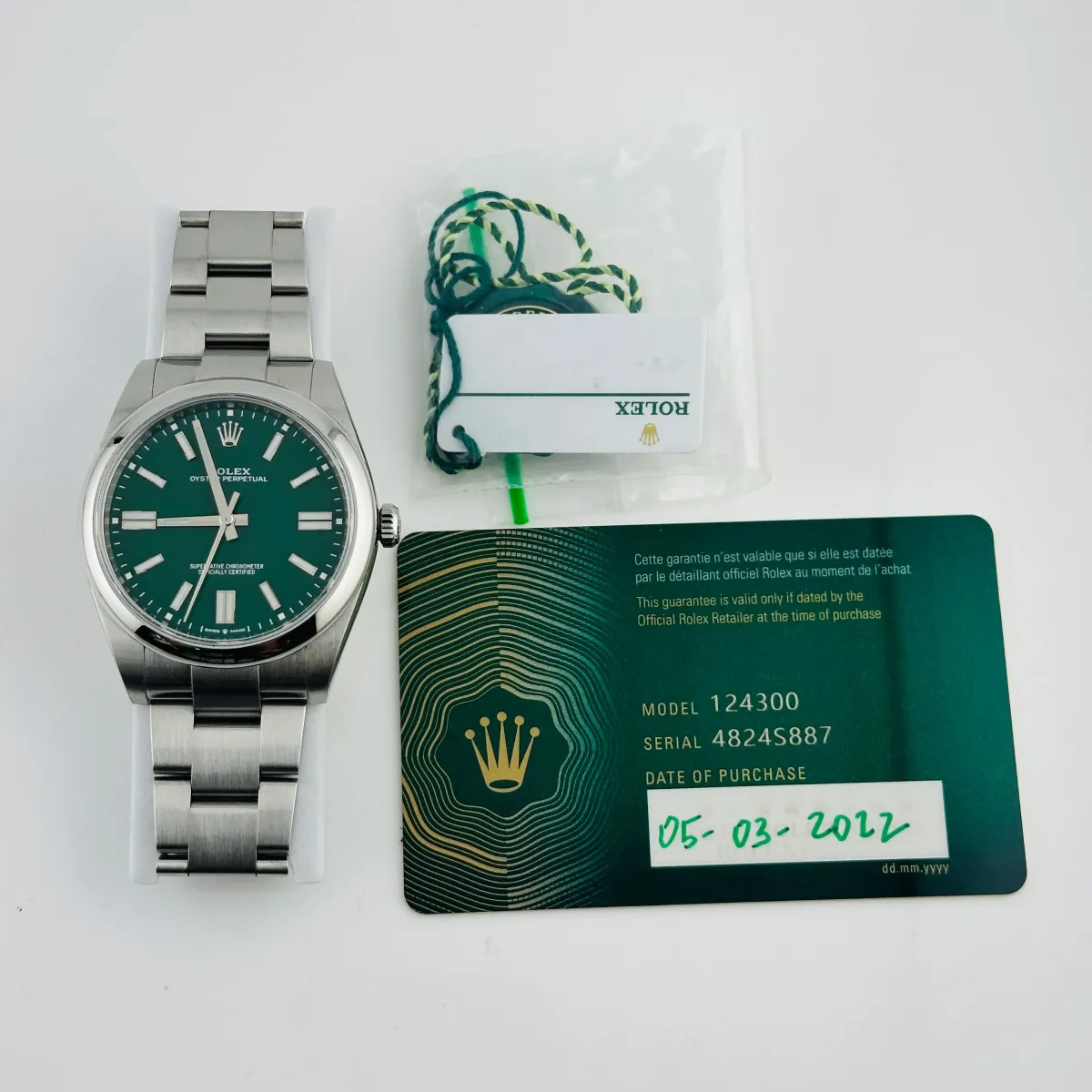 Rolex Oyster Perpetual Green Index Dial On Oyster