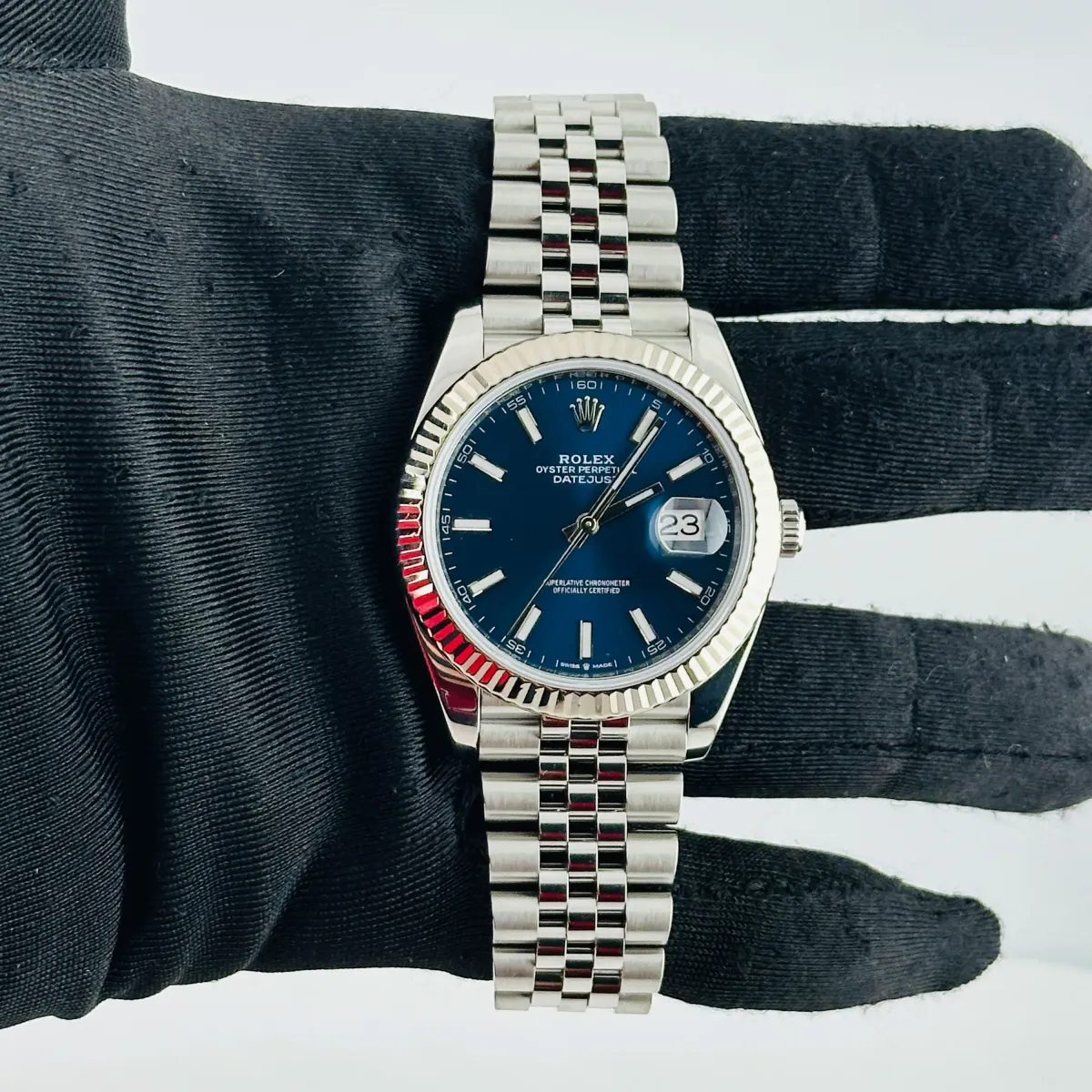 Rolex Datejust Blue Index Dial On Jubilee Ref 126334 W\ith New Style Card White 2019