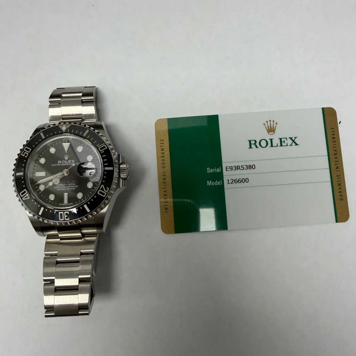 Rolex Sea-Dweller Black Dial On Oyster Ref 126600 With New Style Card White 2018