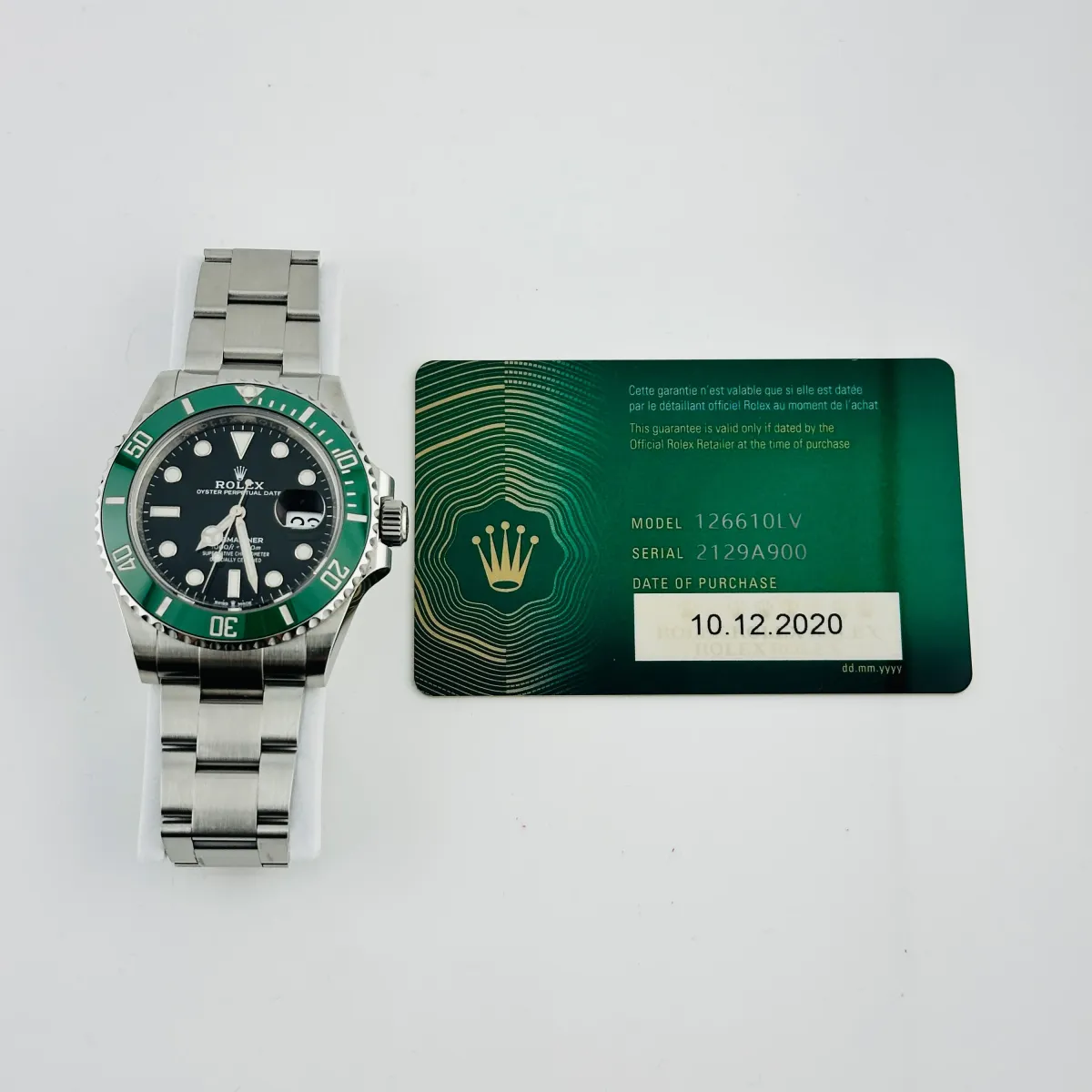 Rolex Submariner Starbucks Black Dial on Oyster Ref 126610LV with New Style Card Green 2020