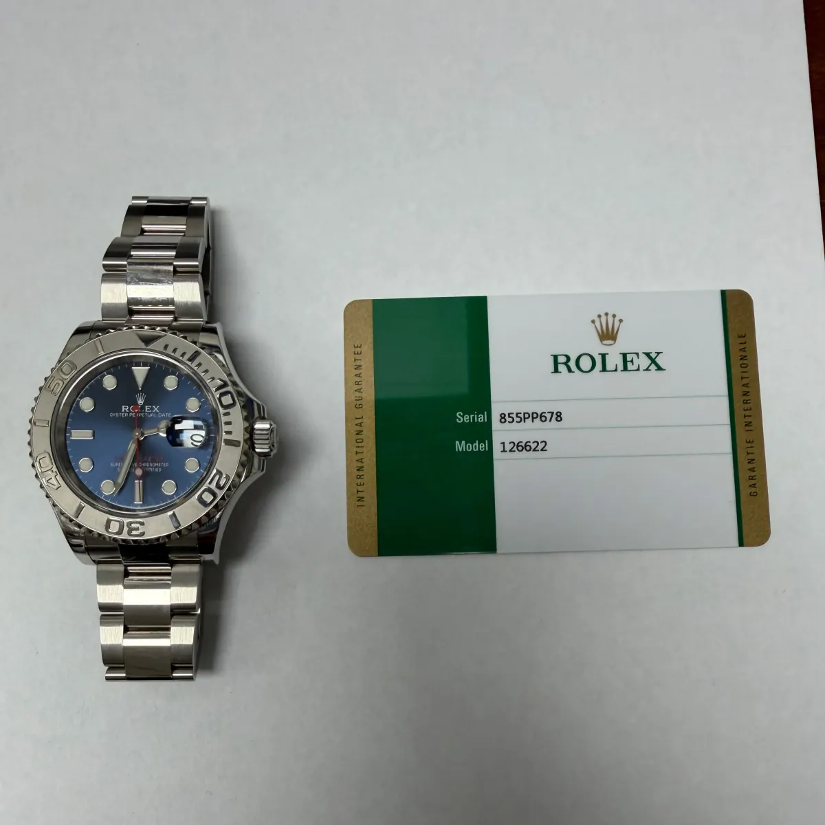 Rolex Yacht-Master Blue Dial on Oyster Ref 126622 with New Style Card White 2020