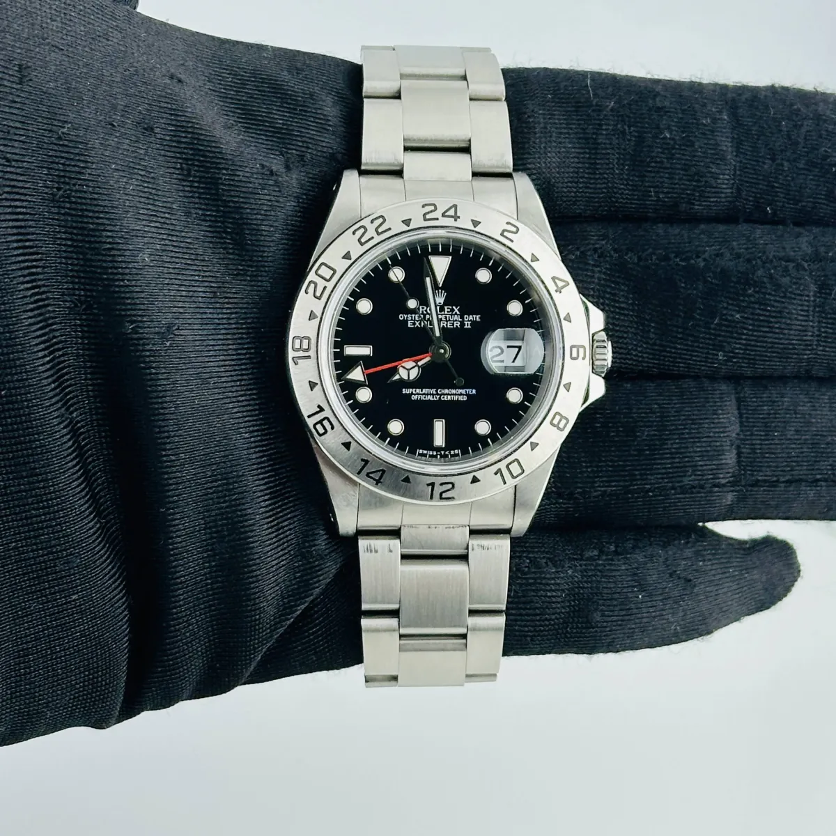 Rolex Explorer II Black Dial On Oyster Ref 16570
