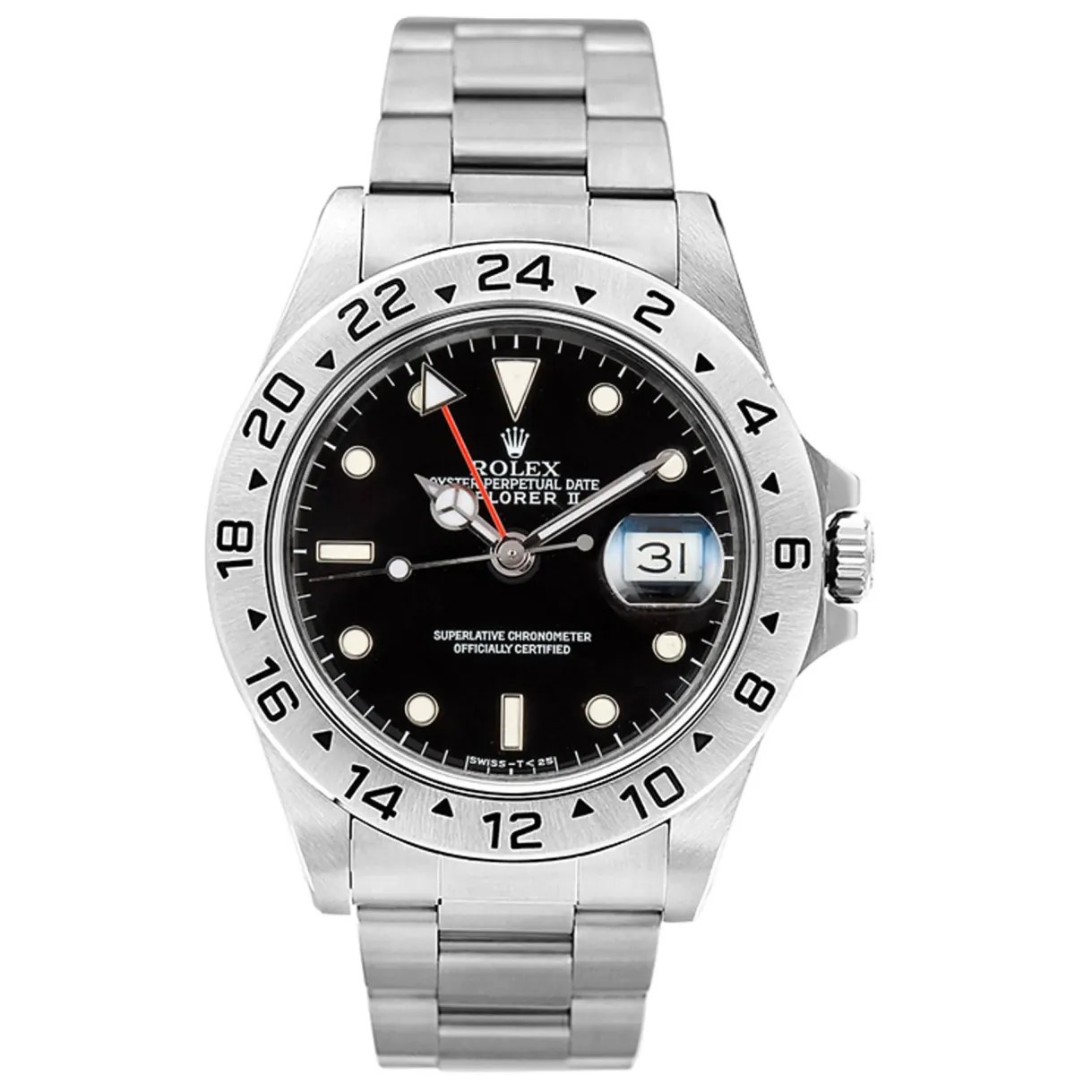 Rolex Explorer II Black Dial On Oyster Ref 16570