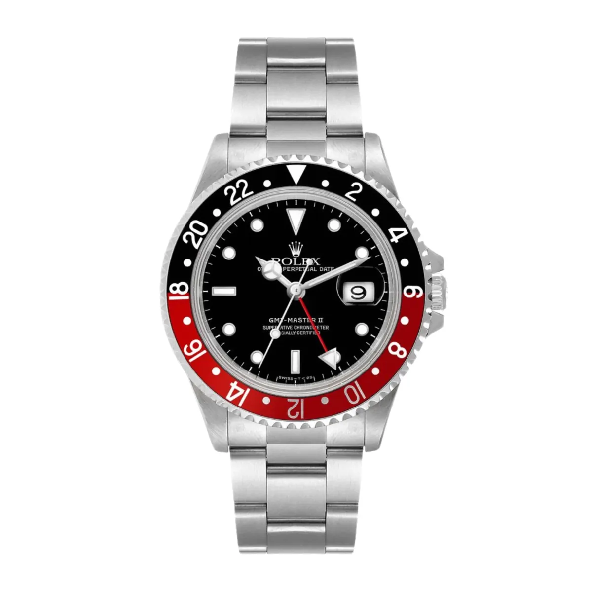 Rolex GMT-Master II Coke Black Dial on Oyster Ref 16710 with Papers 1996