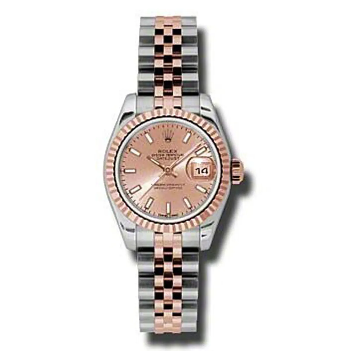 Rolex Datejust Lady Pink Stick Dial on D Link Jubilee Ref 179171 with Card Old Green 2015