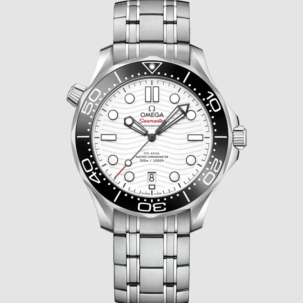 Omega Seamaster Diver 300M B&P White Dial On Bracelet