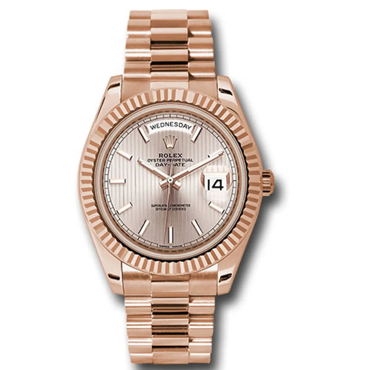 Rolex Day-Date 40 Sundust Strip Motif Index Dial On President