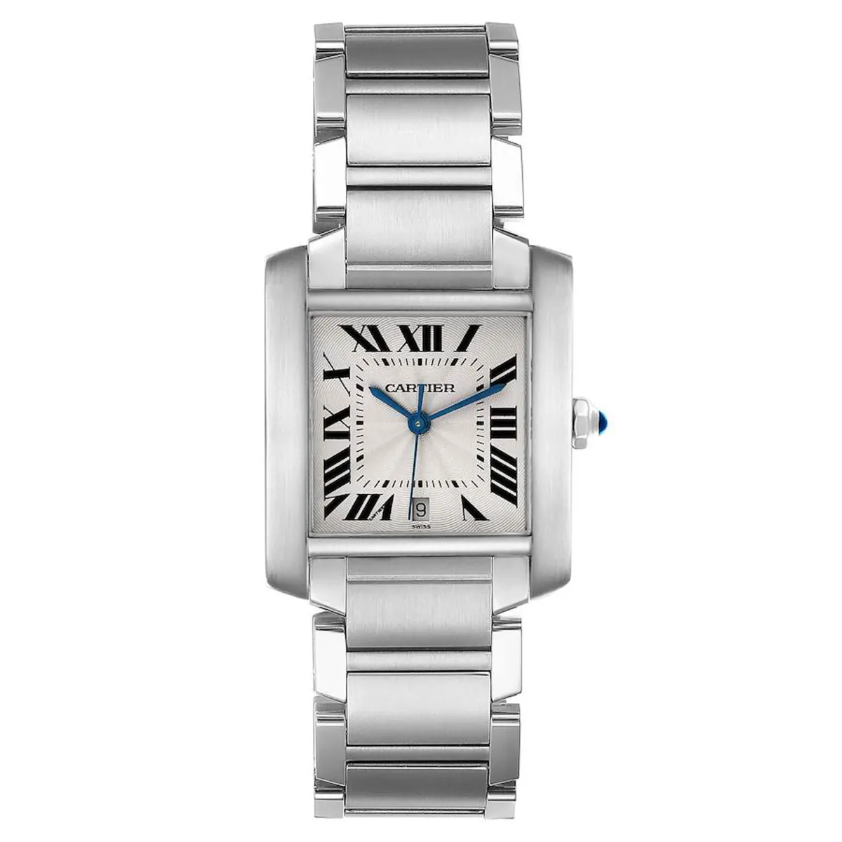Cartier Tank Francaise Large White Roman Dial Ref 2302