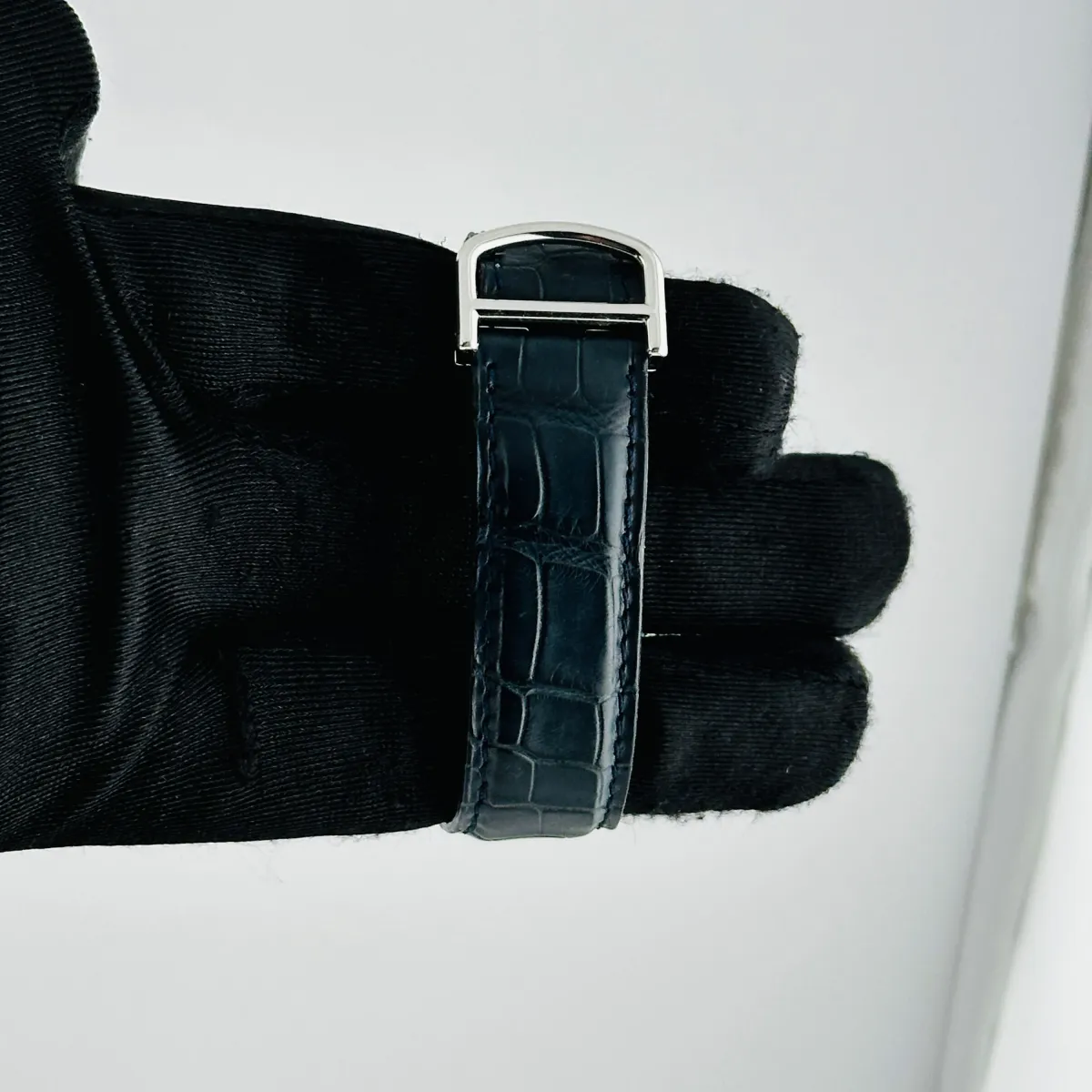 Cartier Tank Americaine Chronograph White Roman Dial on Midnight Blue Leather Ref 2312