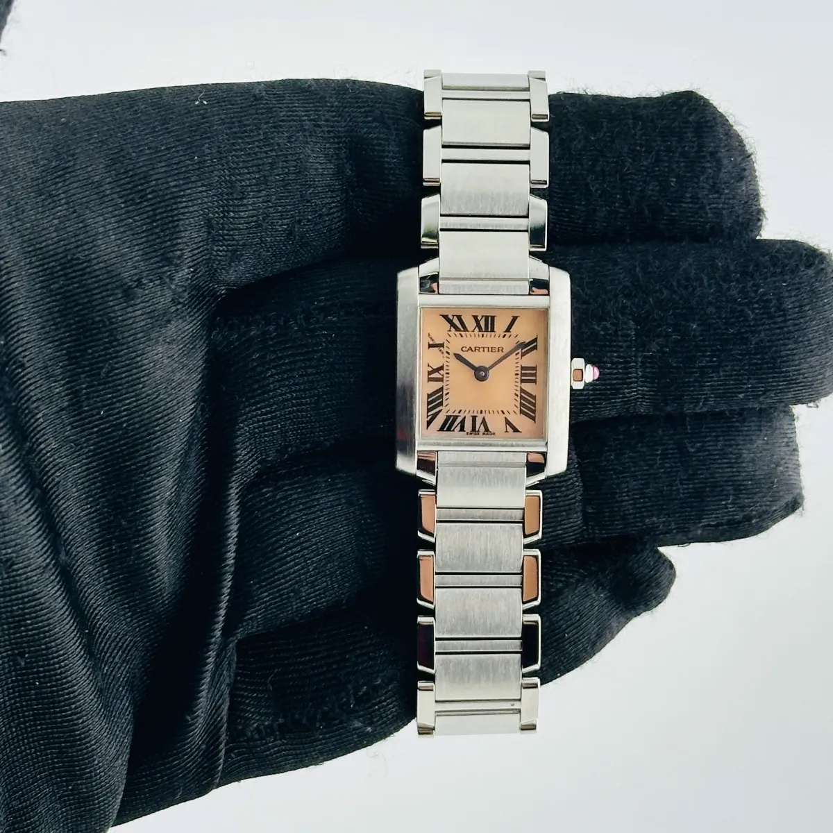 Cartier Tank Francaise Pink M.O.P Dial Ref 2384