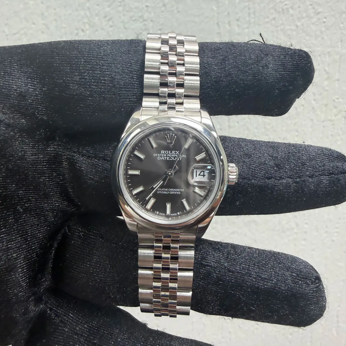 Rolex Datejust Lady Dark Grey Index Dial On Jubilee